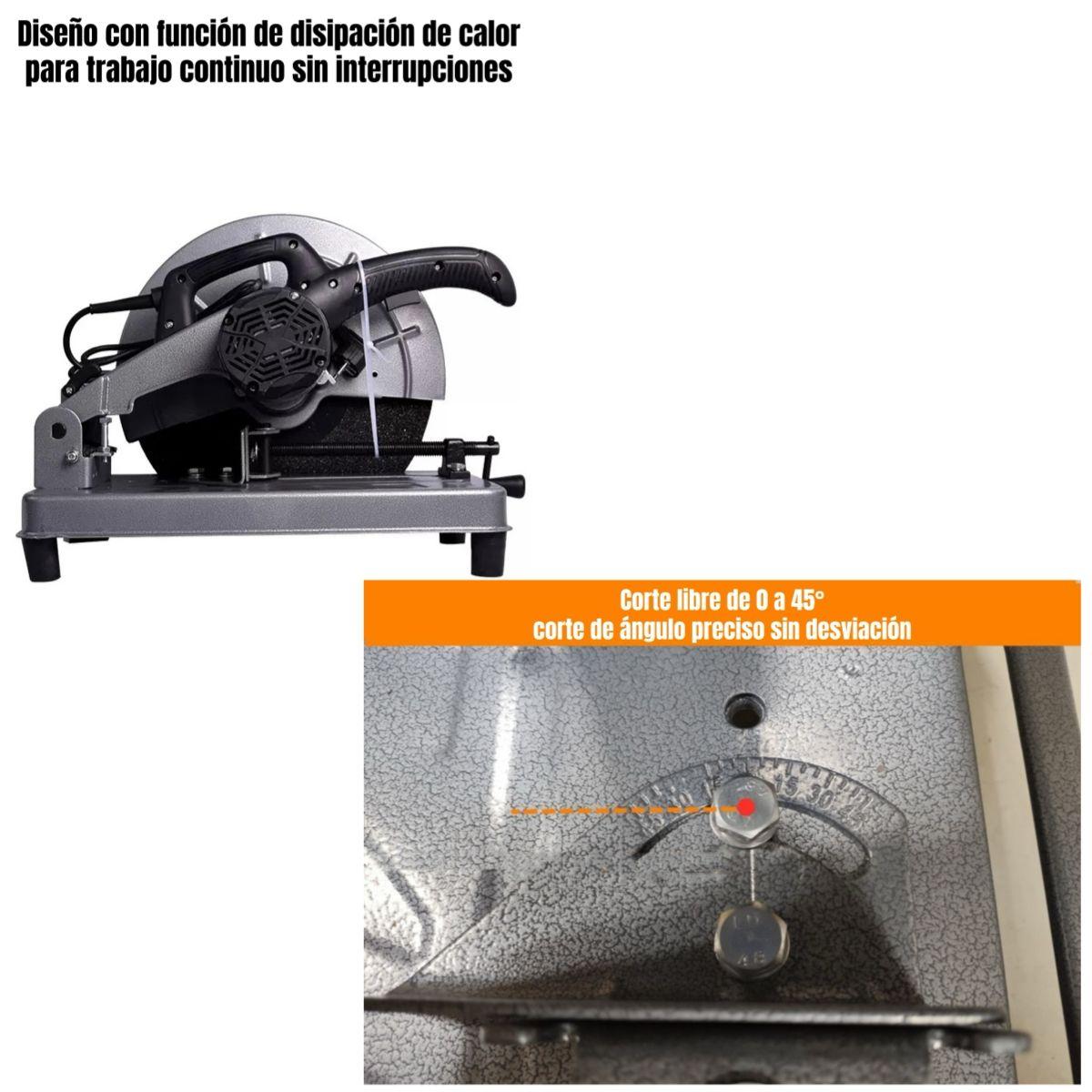 Tronzadora Industrial 14″ 2200W 3800RPM Con Disco G02 Gris-5