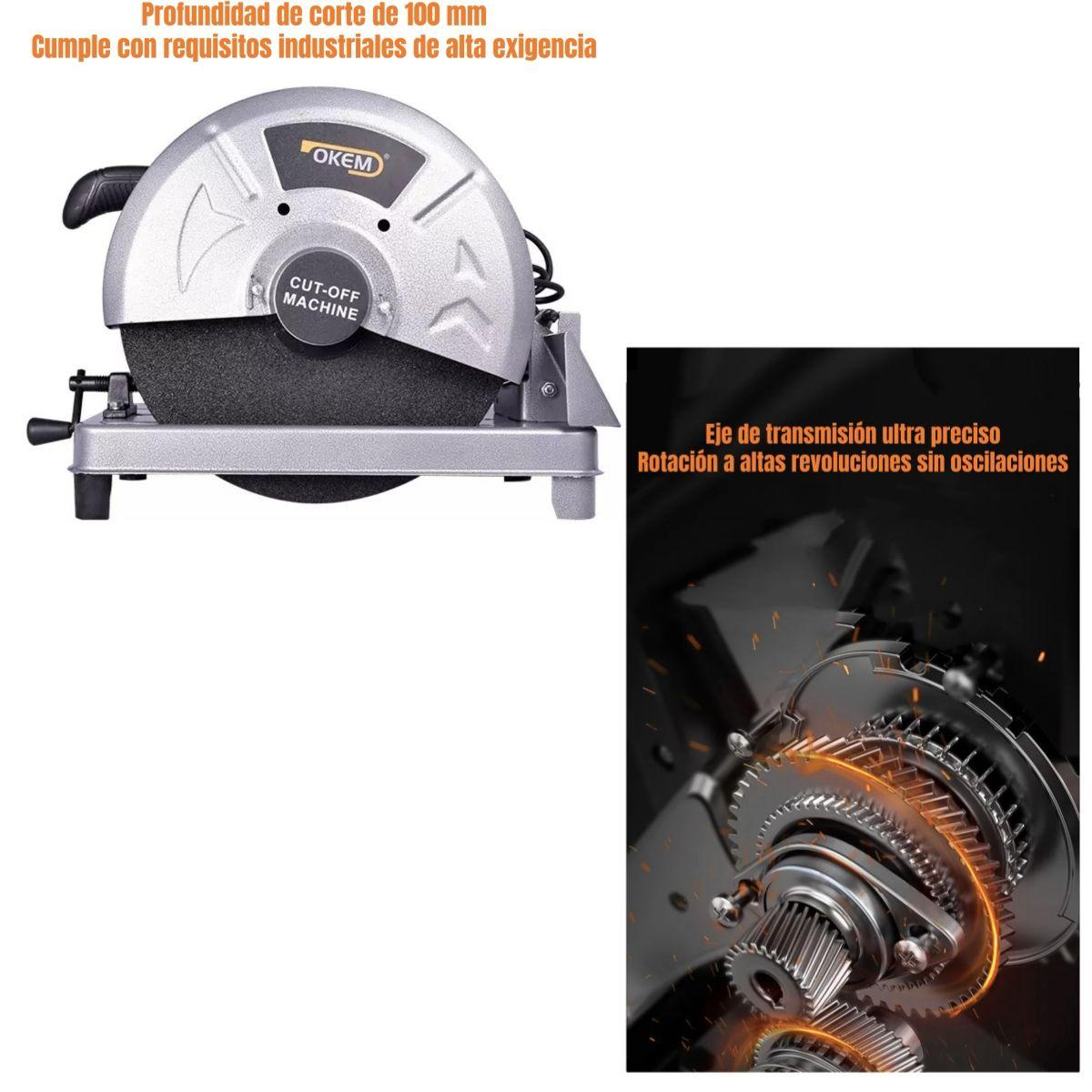 Tronzadora Industrial 14″ 2200W 3800RPM Con Disco G02 Gris-6