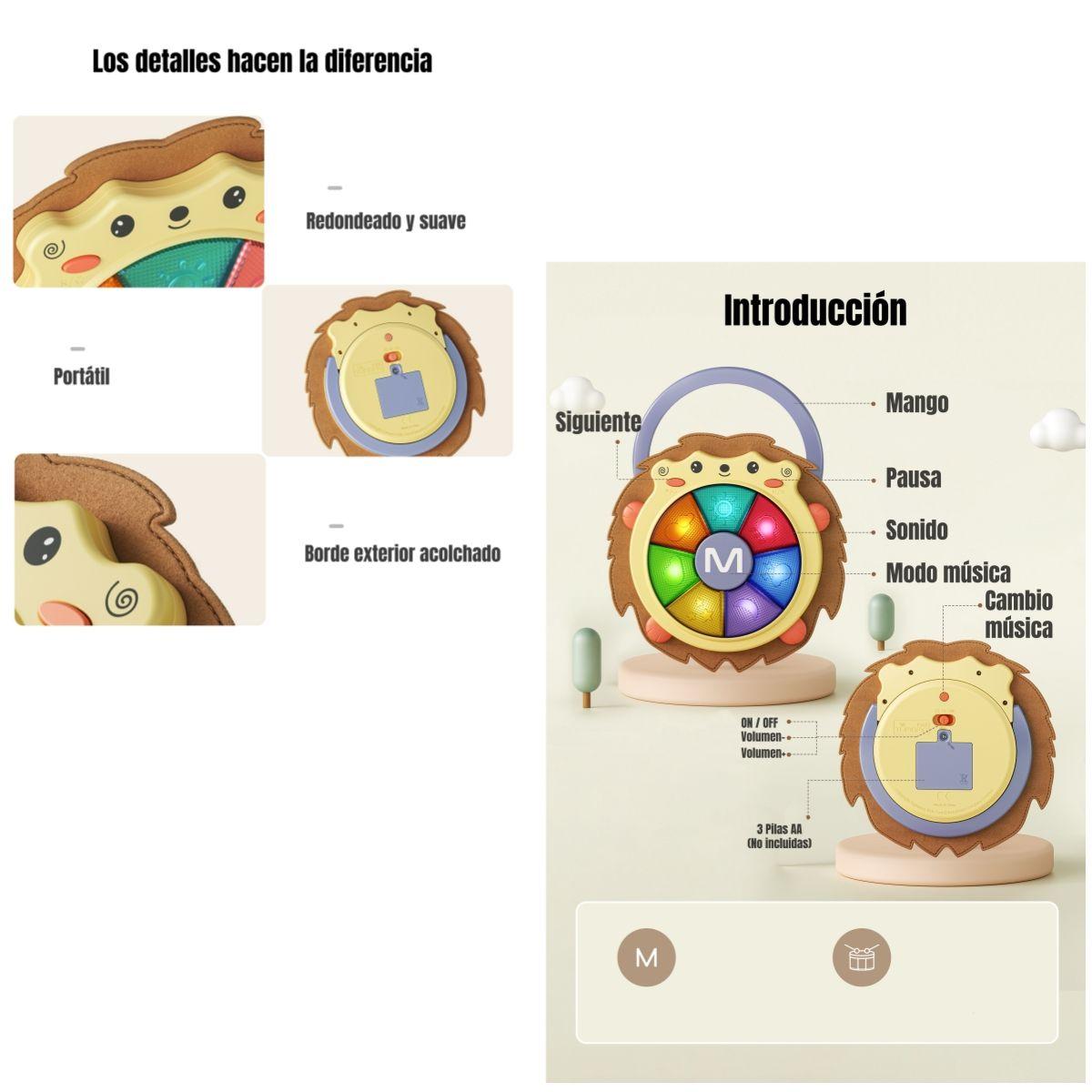 Juguete Sensorial Musical Con Luces 0-6 Años TM139 LuBabycas-6