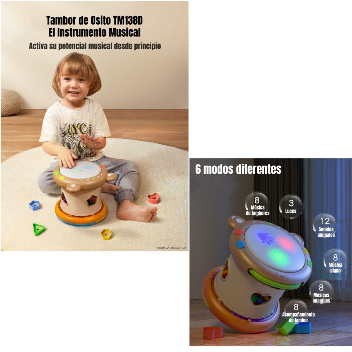 Tambor Musical Niños Multifuncional 6 Modos TM138D LuBabycas-1