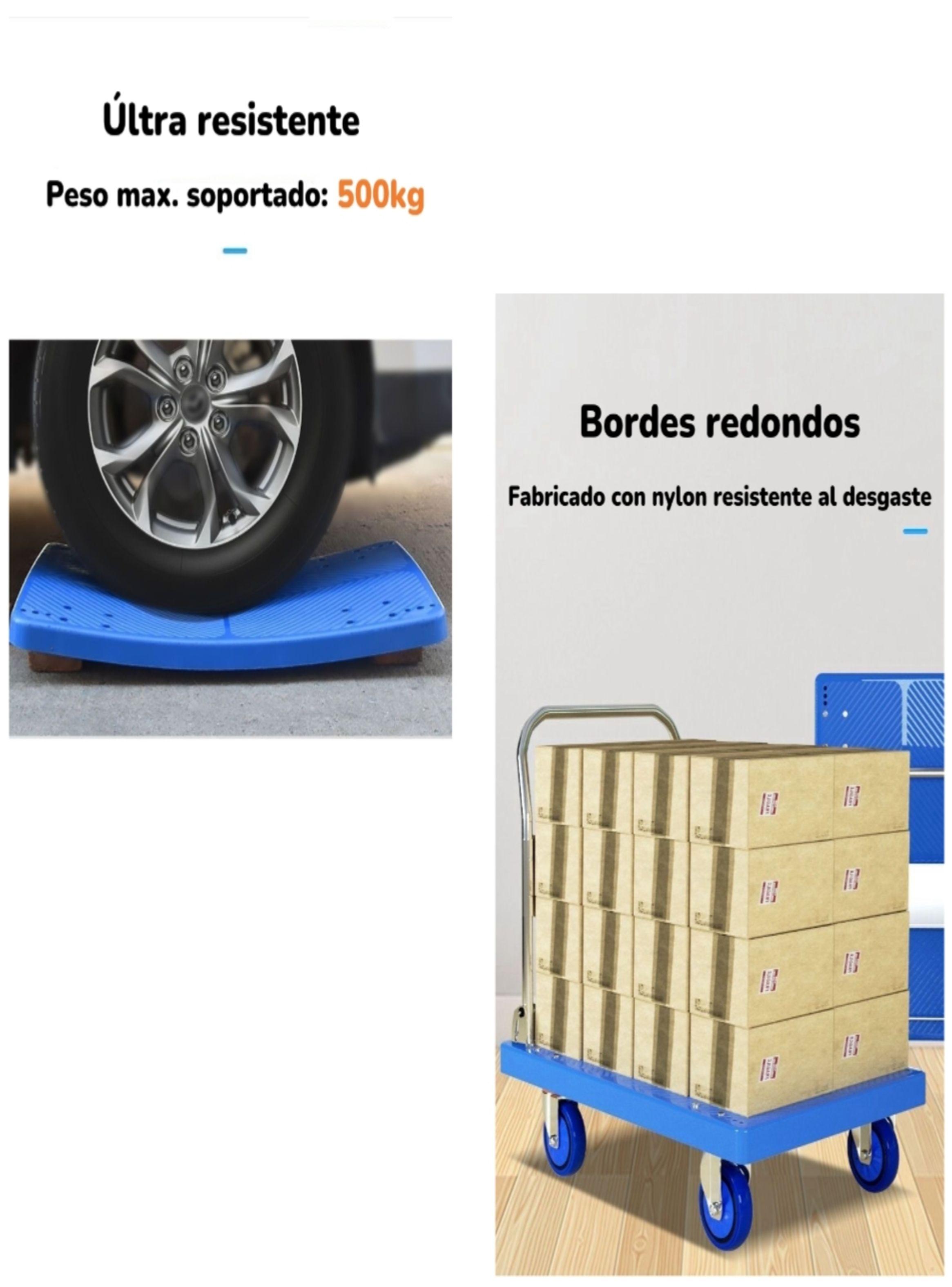 Carro De Carga Plegable Plataforma 500KG 90x60cm LuBabycas-2