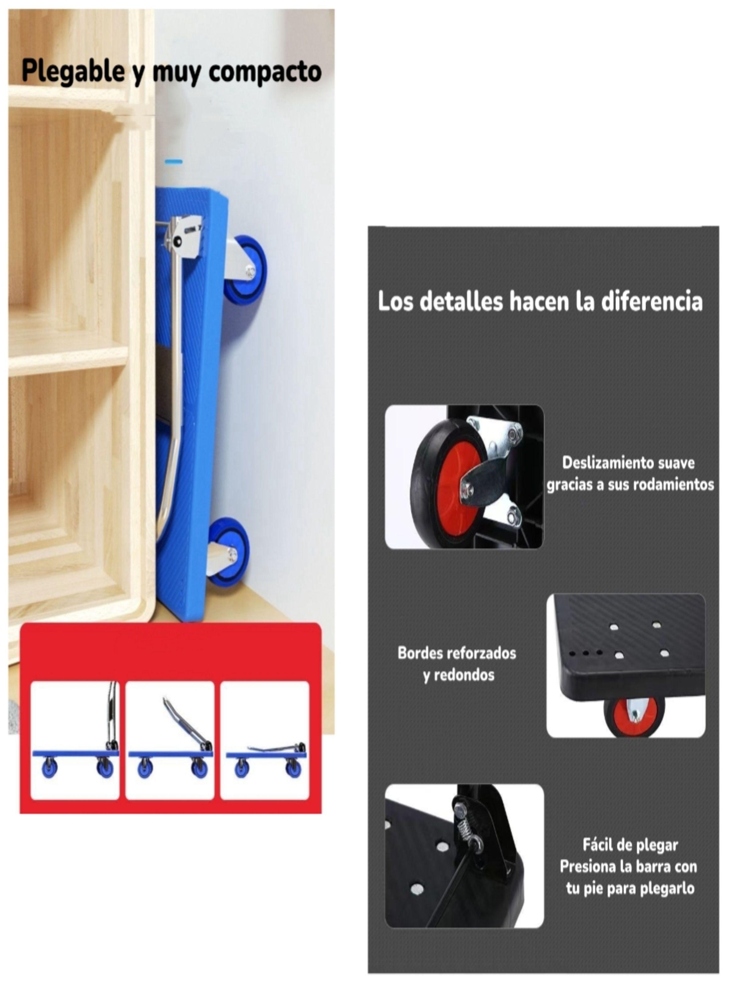 Carro De Carga Plegable Plataforma 500KG 90x60cm LuBabycas-4