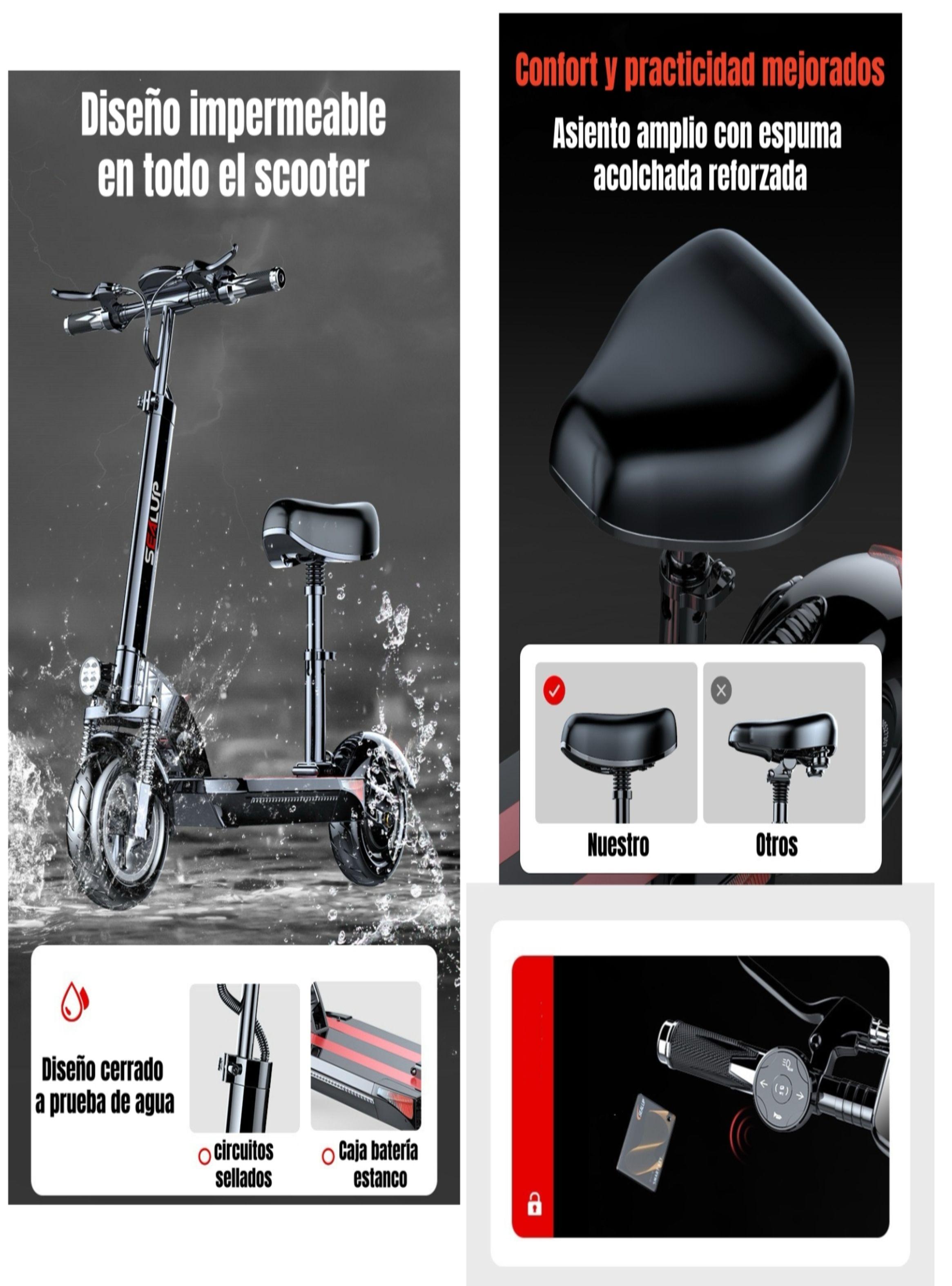 Scooter Adulto Eléctrico Flash 48V 500W 80KM Aluminio Negro-6