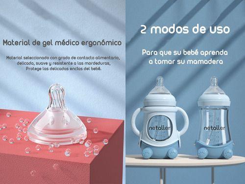 Mamaderas Con Chupetes Y Protector Lubabycas Azul-3