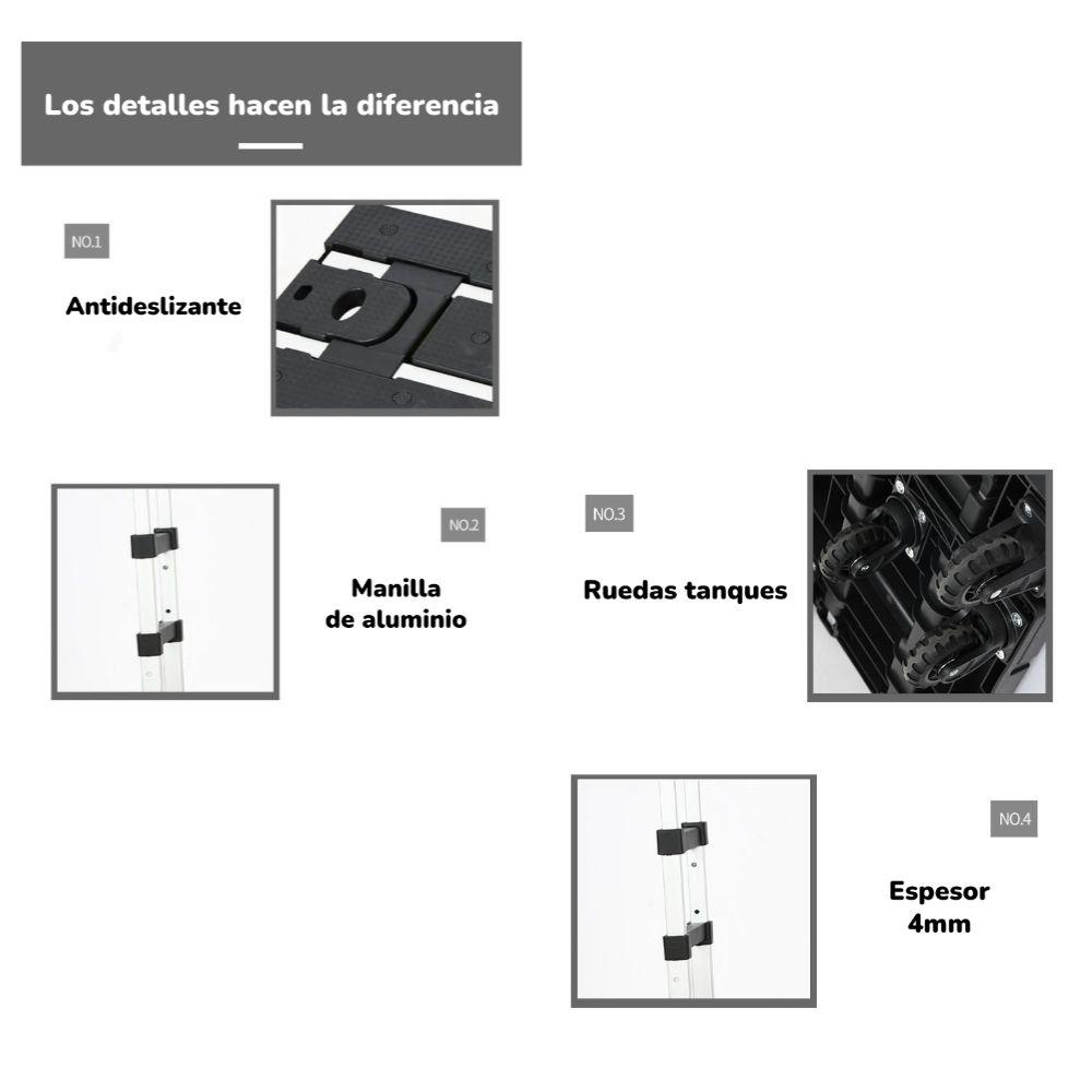 Carro De Carga Plegable Expandible Con Accesorios LuBabycas-4