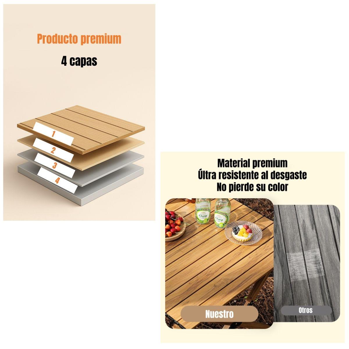 Mesa De Camping Plegable Impermeable 90x61cm Kemi-3