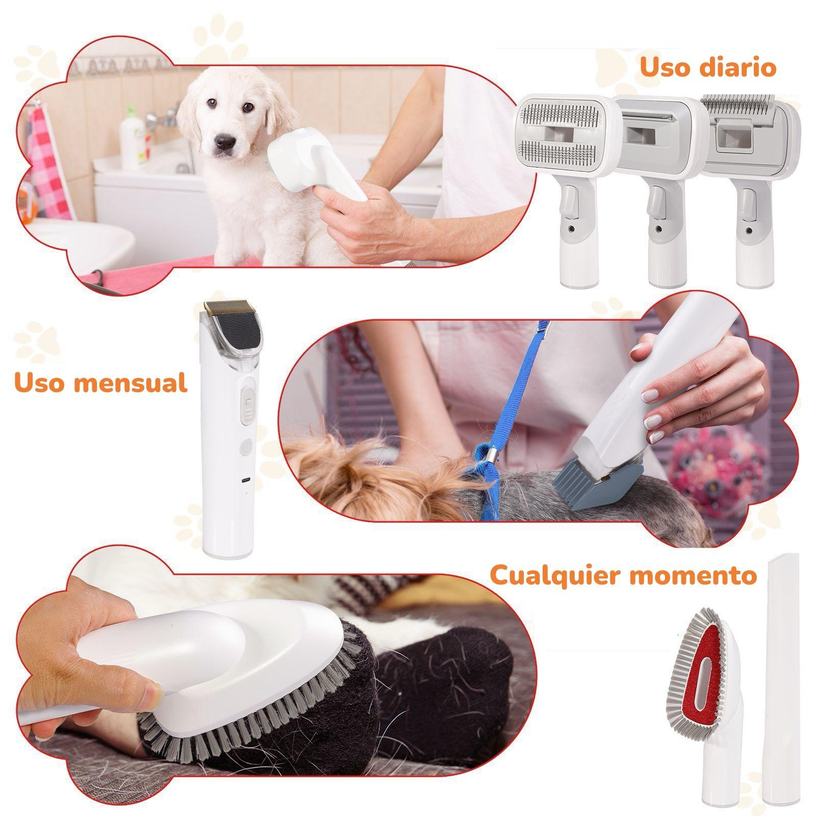 Kit Aseo Aspiradora Cortapelos Profesional 2 En 1 Mascotas-7