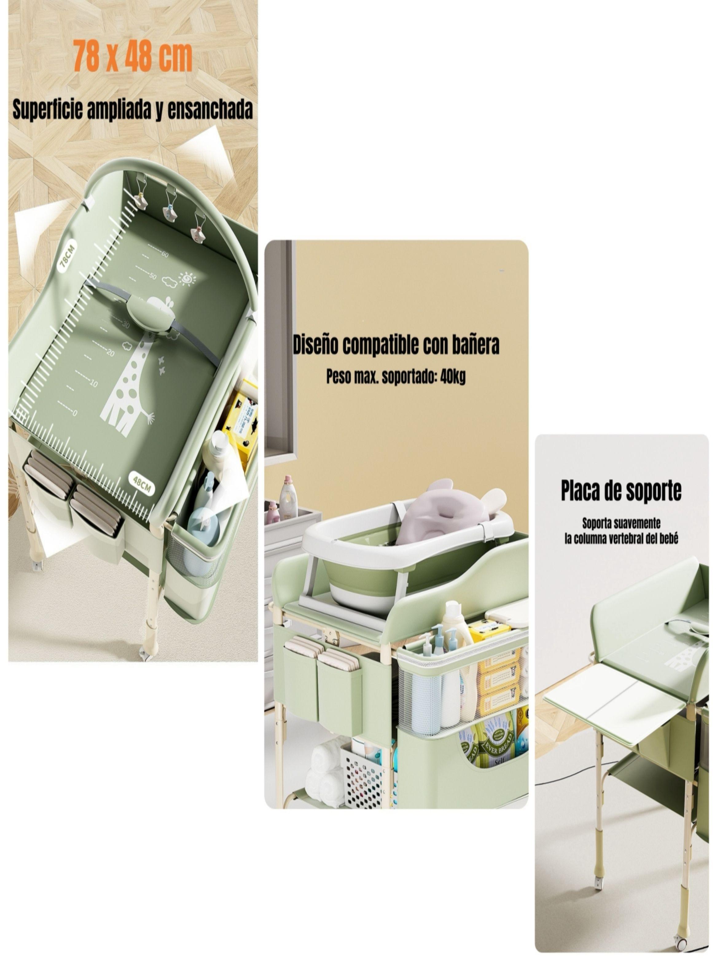 Mudador De Pañales LuBabycas Plegable Regulable Versa Gris-4