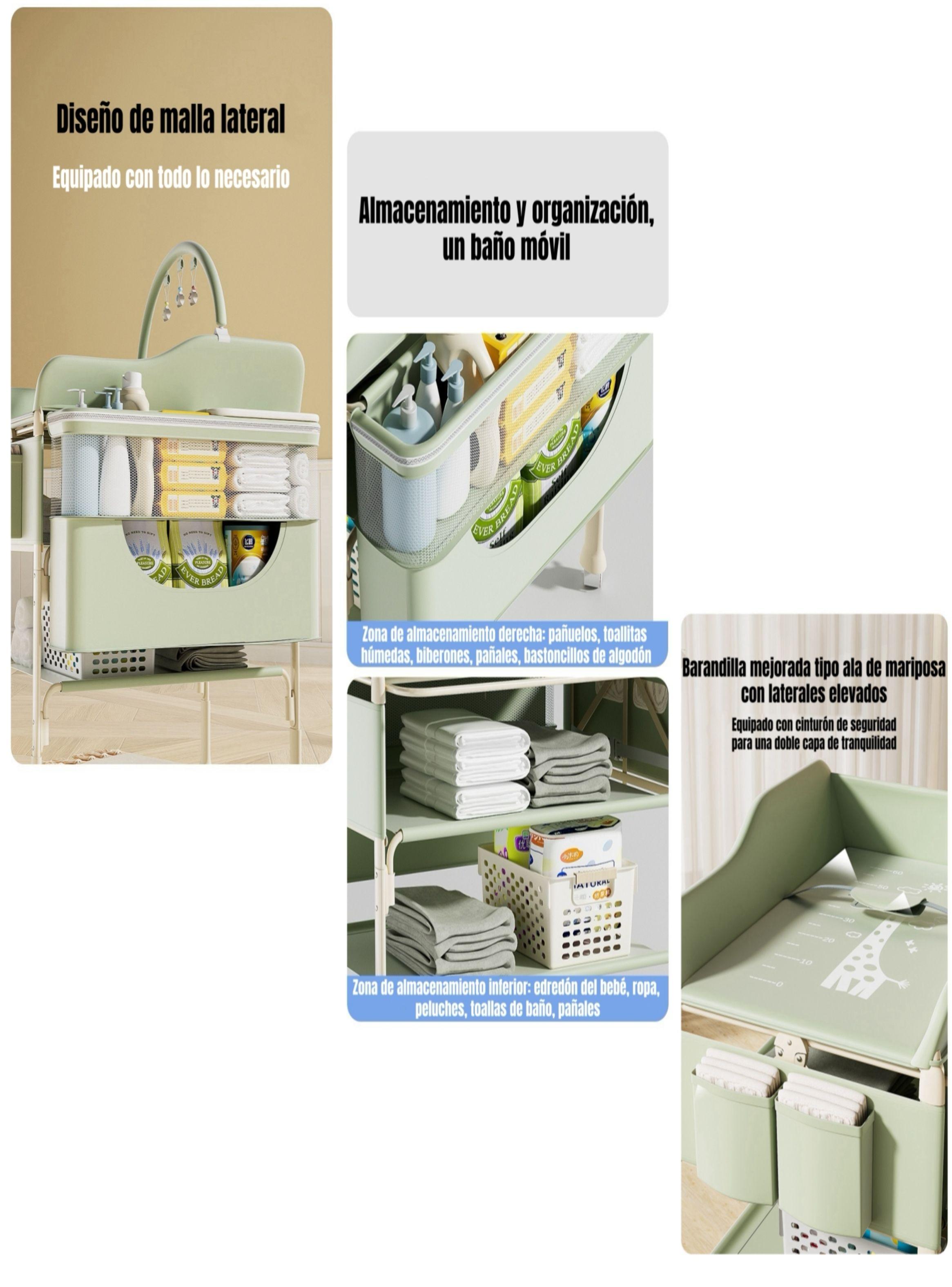 Mudador De Pañales LuBabycas Plegable Regulable Versa Gris-5