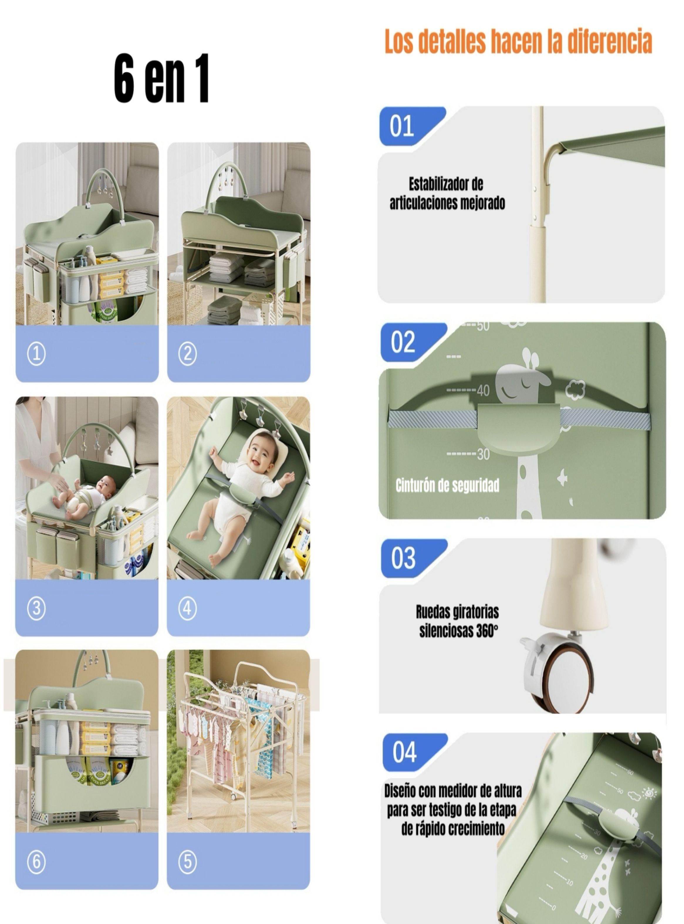 Mudador De Pañales LuBabycas Plegable Regulable Versa Gris-7