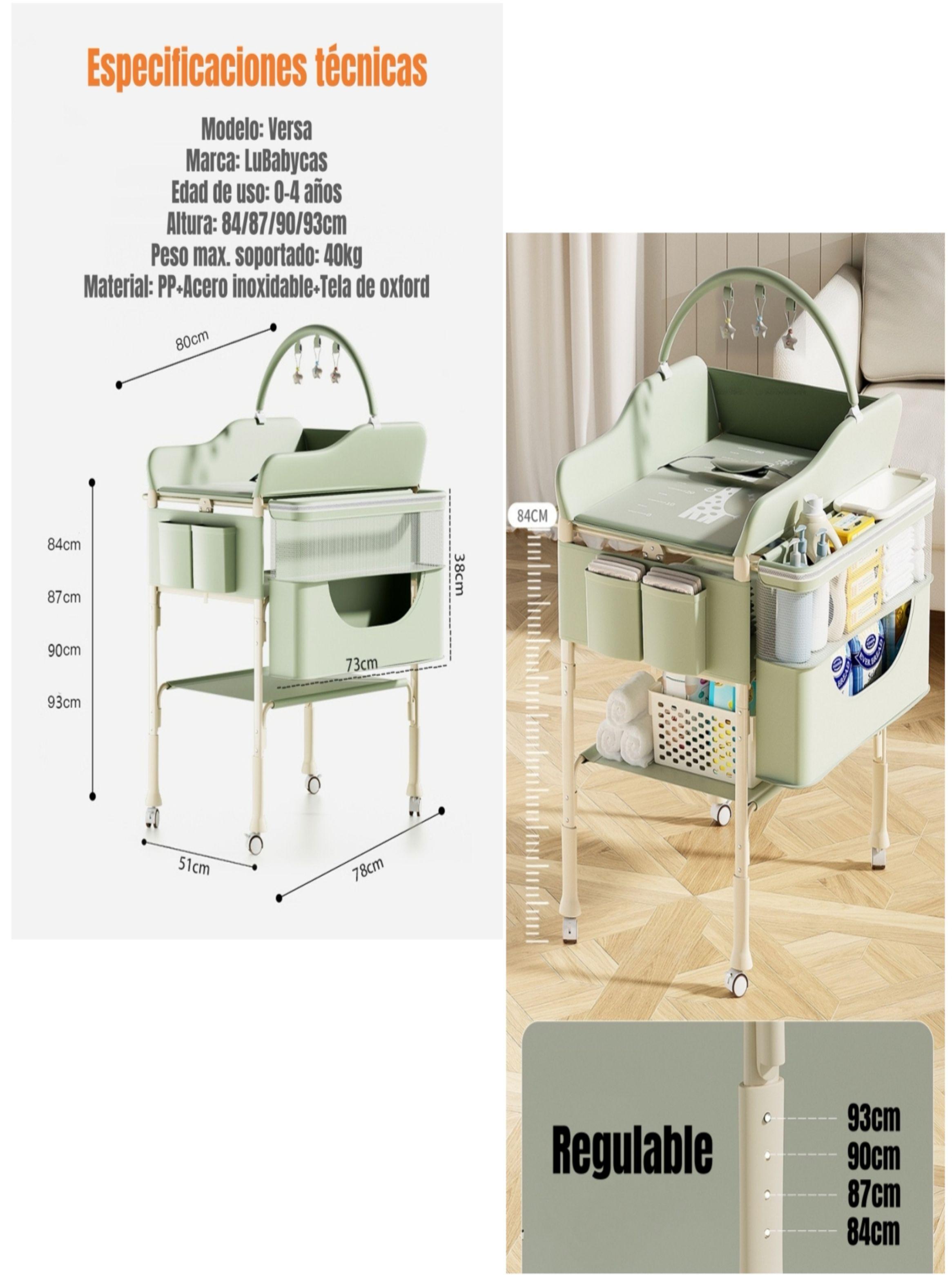 Mudador De Pañales LuBabycas Plegable Regulable Versa Gris-8