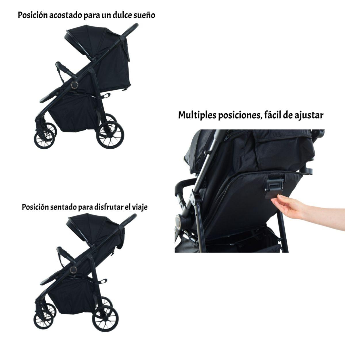 Coche De Paseo Con Posa Vaso 4 Años Iron Negro LuBabycas-6