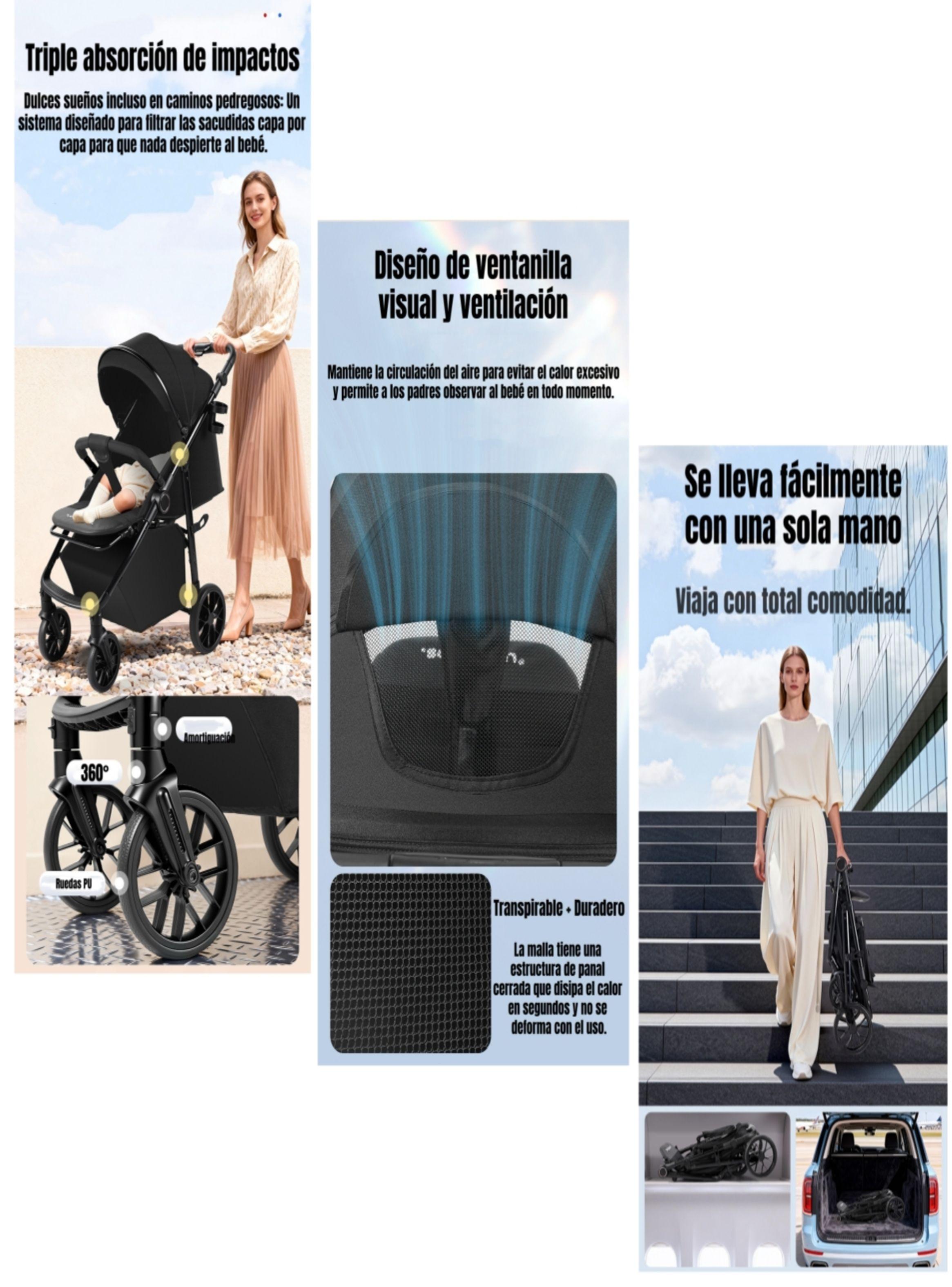 Coche De Paseo Con Posa Vaso 4 Años Iron Negro LuBabycas-5