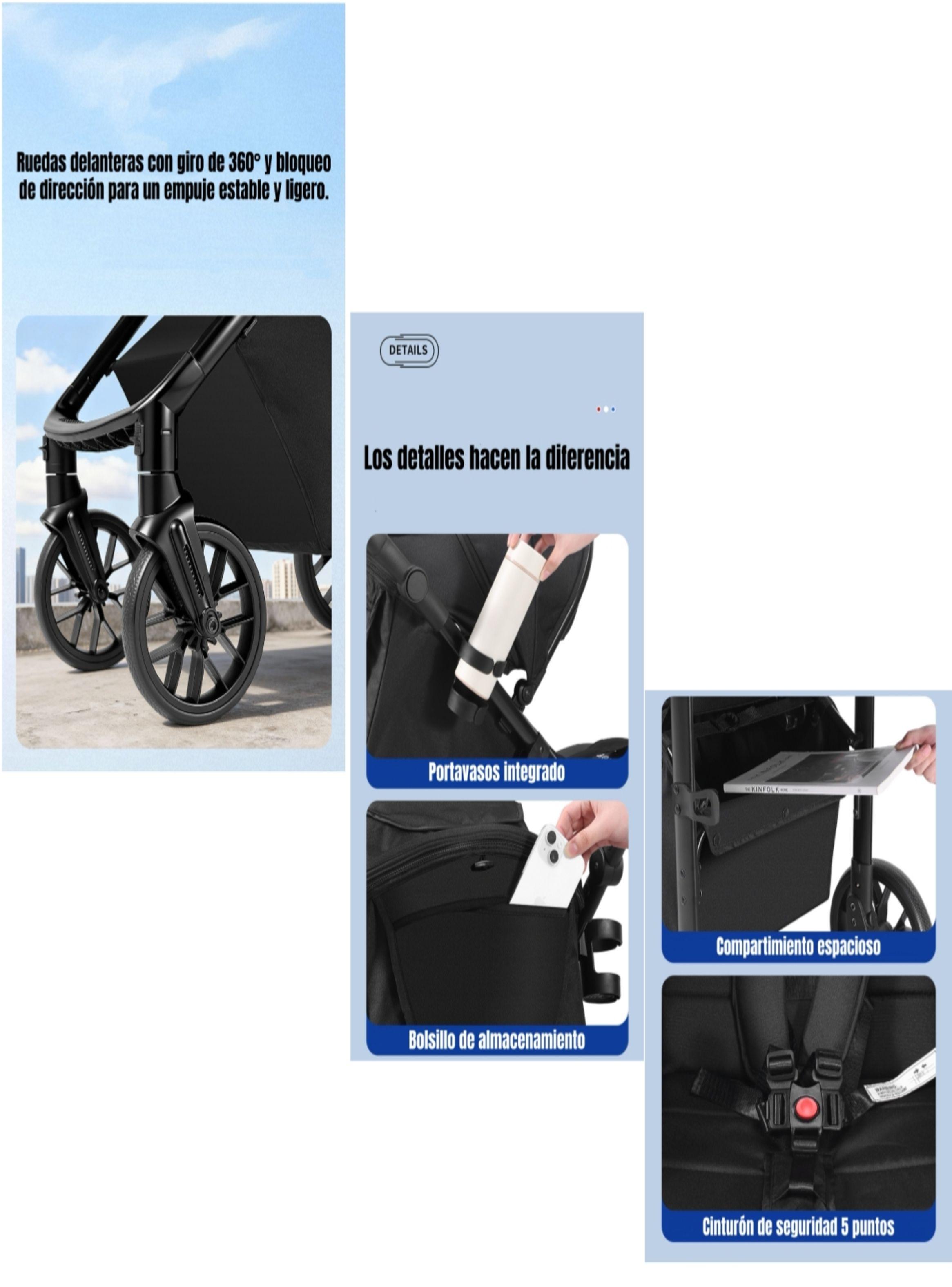 Coche De Paseo Con Posa Vaso 4 Años Iron Negro LuBabycas-7