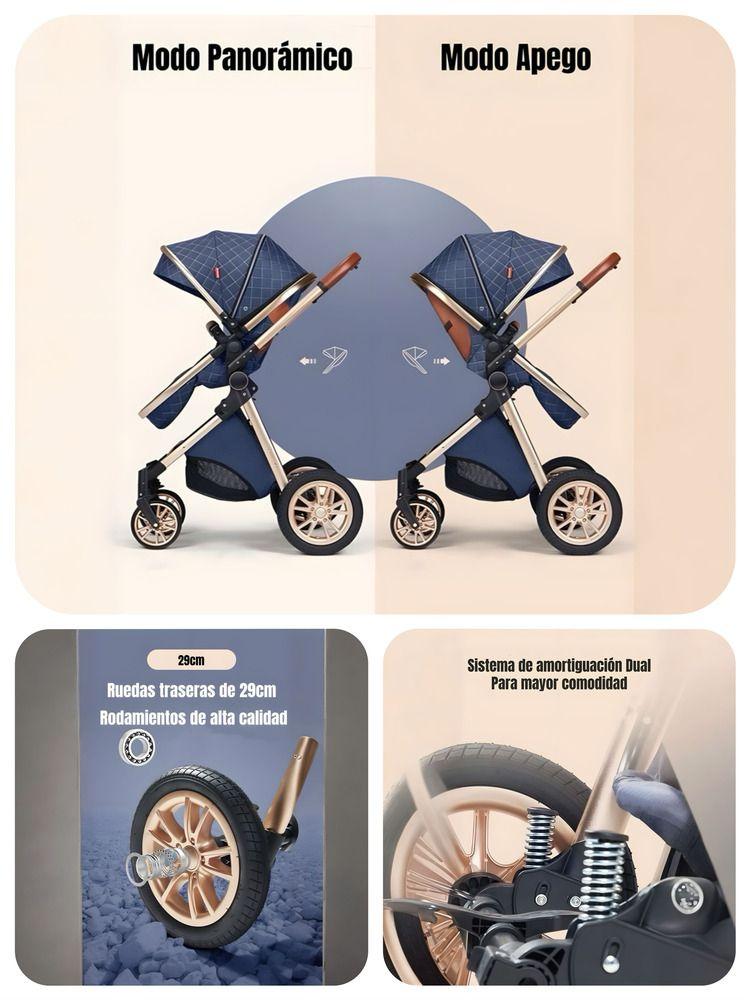 Coche Deluxe Con Silla Nido Y Accesorios Blanco Lubabycas-4