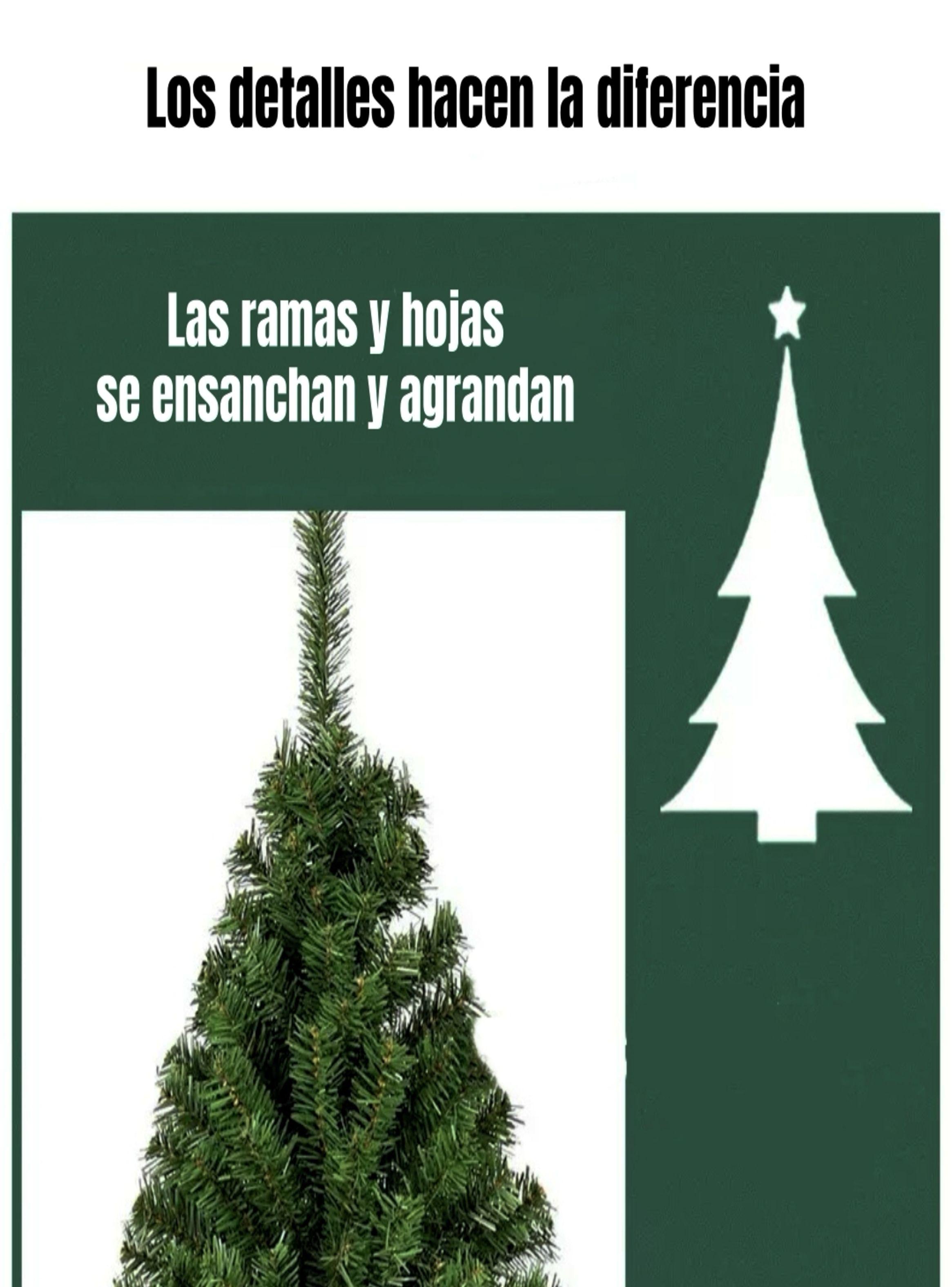 Árbol De Navidad Pino Verde Con Base Metal 210cm LuBabycas-2