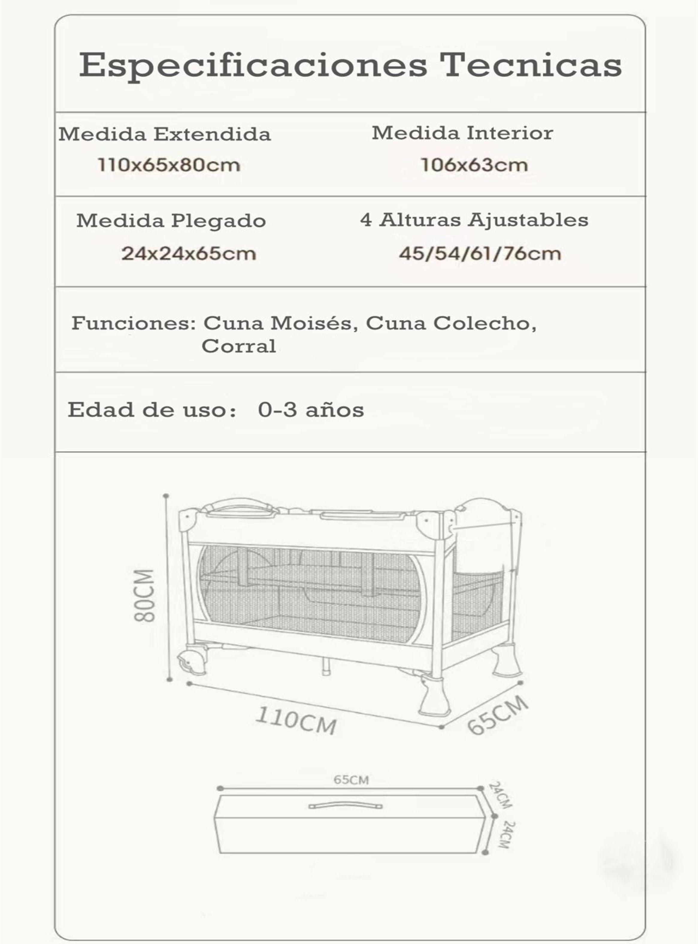Cuna Colecho Corral 3 En 1 Vricale Leon LuBabycas-8