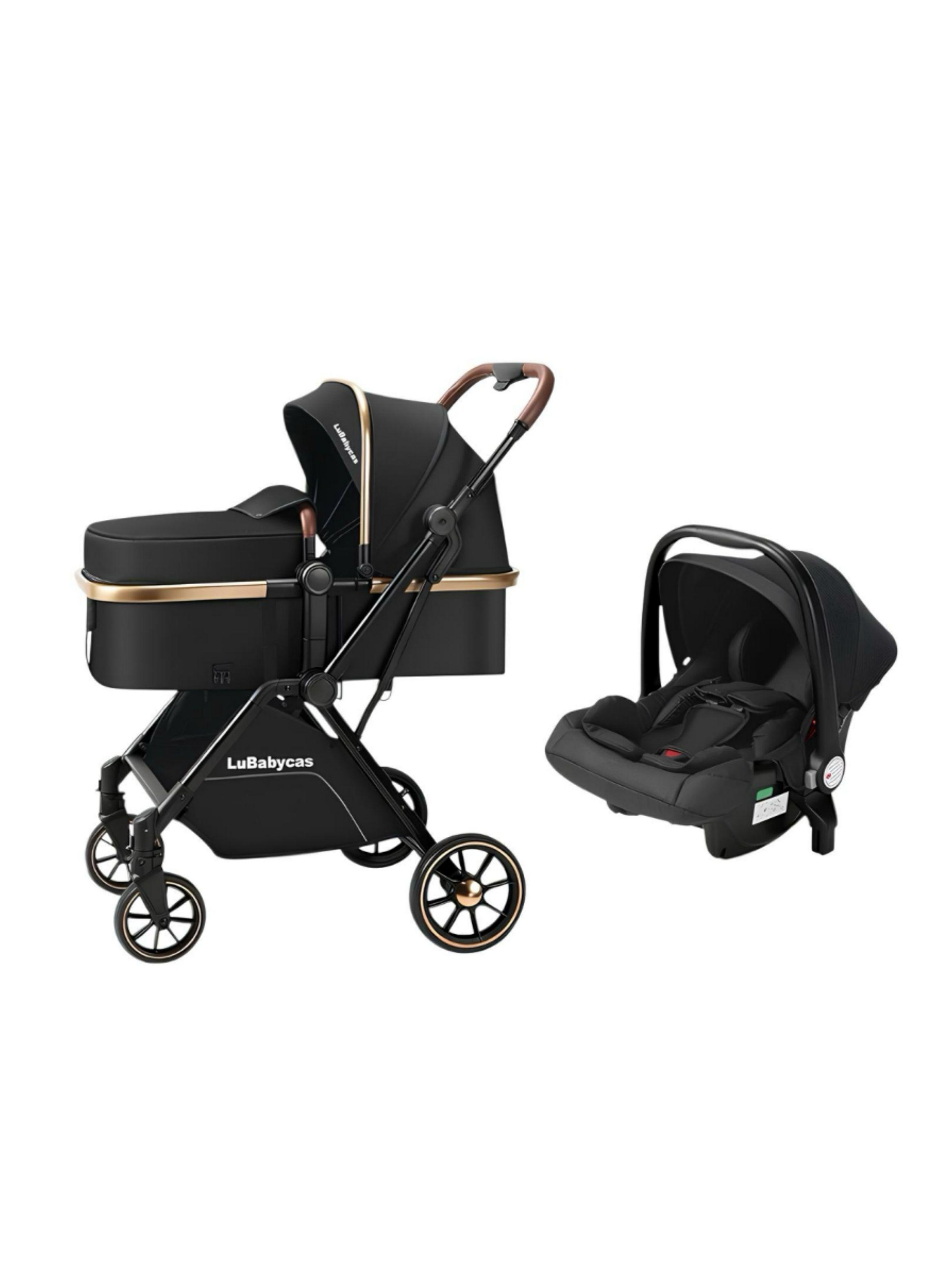 Coche Travel System 0-4 Años Aluminio Alvin Negro LuBabycas-1