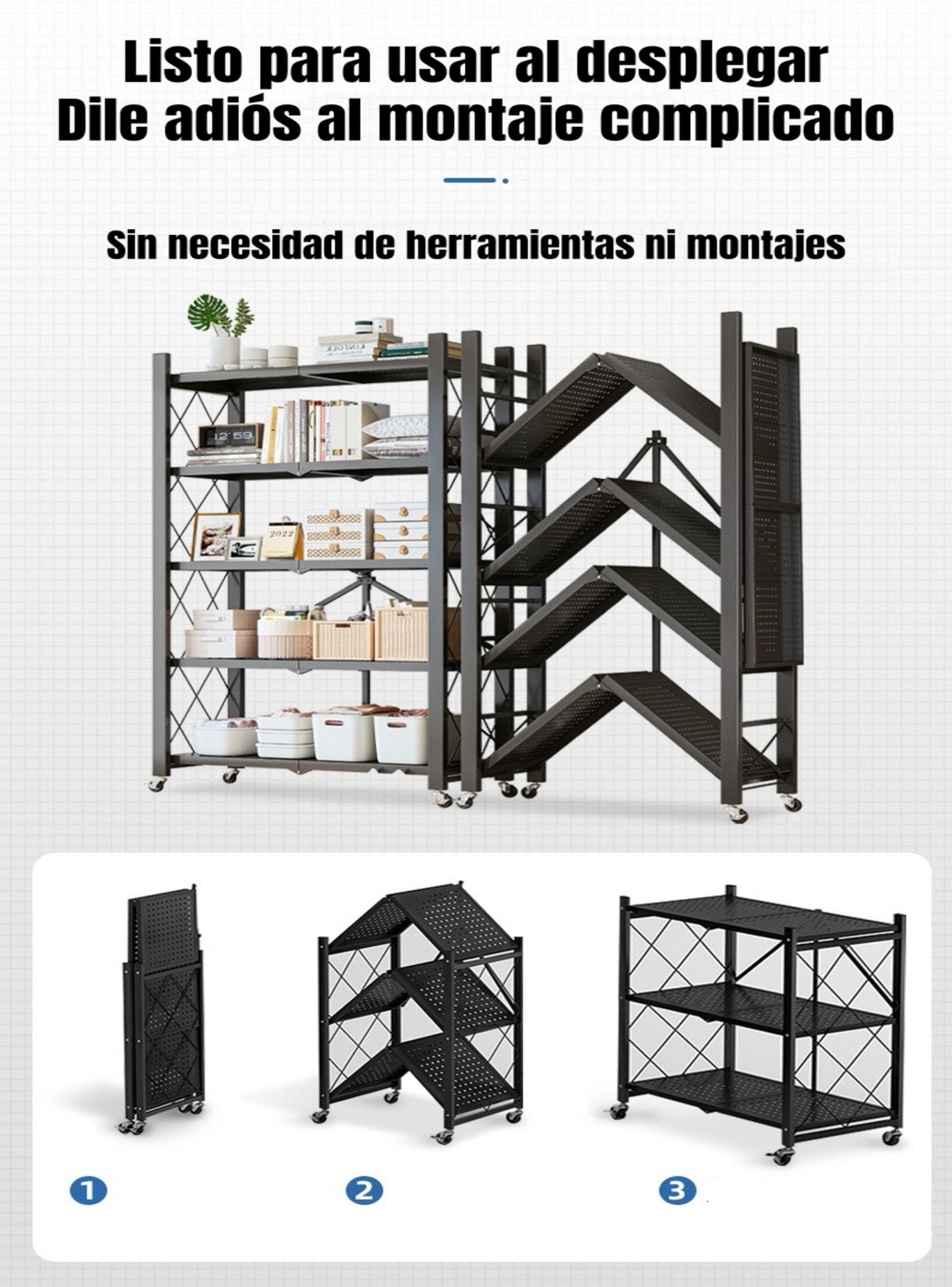 Estante Metálico Librero Plegable 5 Niveles 100cm Wall-3