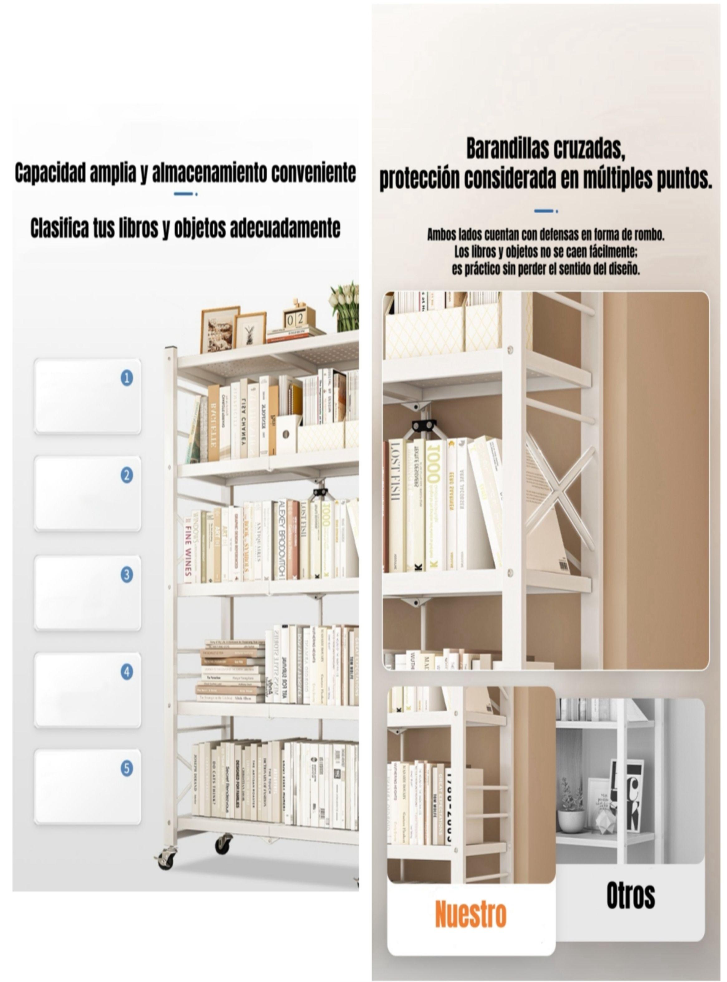 Estante Metálico Librero Plegable 5 Niveles 100cm Wall-5