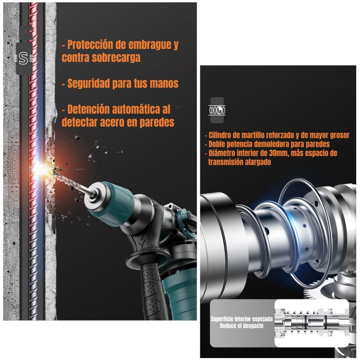 Kit Taladro De Impacto 1200W Industrial Con Caja Accesorios-3