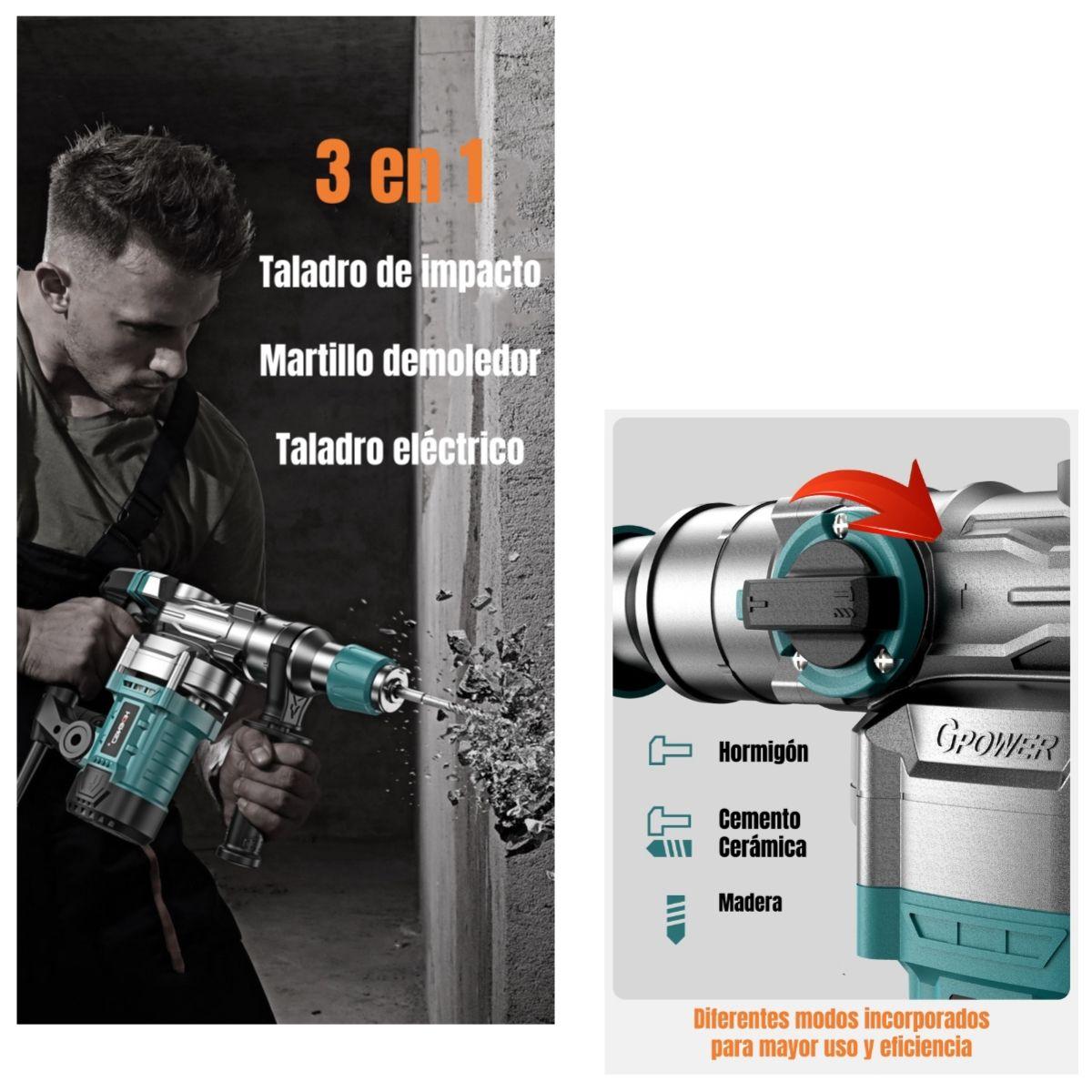 Kit Taladro De Impacto 1200W Industrial Con Caja Accesorios-6
