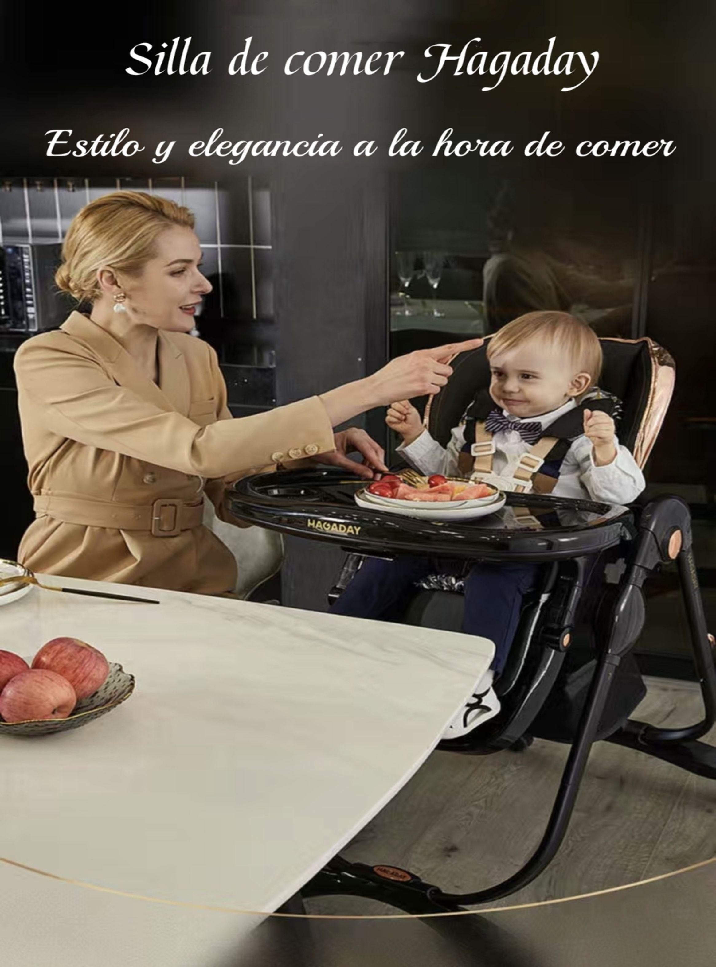 Silla De Comer Lujosa Reclinable Hagaday Blanca Lubabycas-2