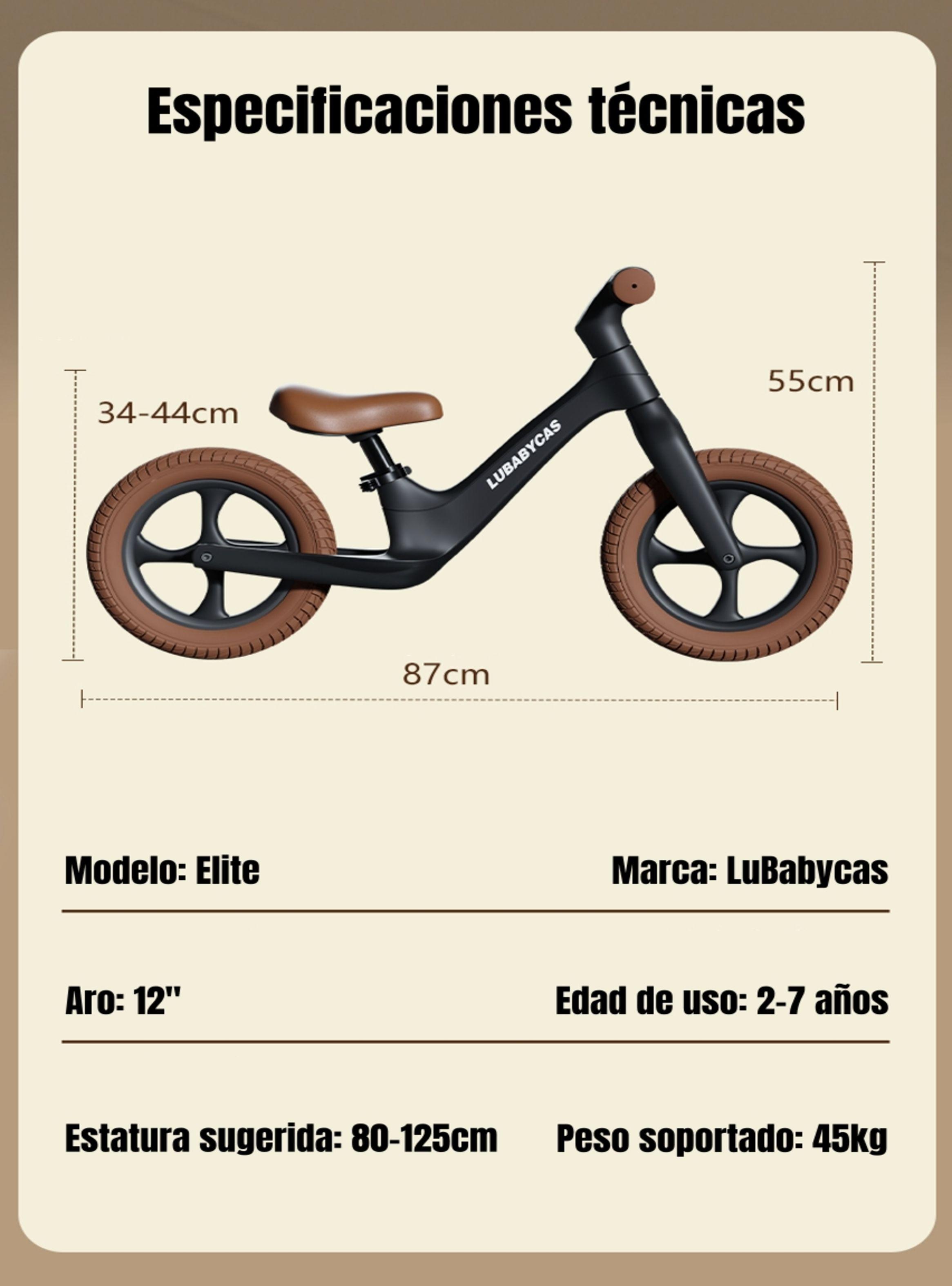 Bicicleta De Equilibrio 2-7 Años Aro 12 Elite LuBabycas-8