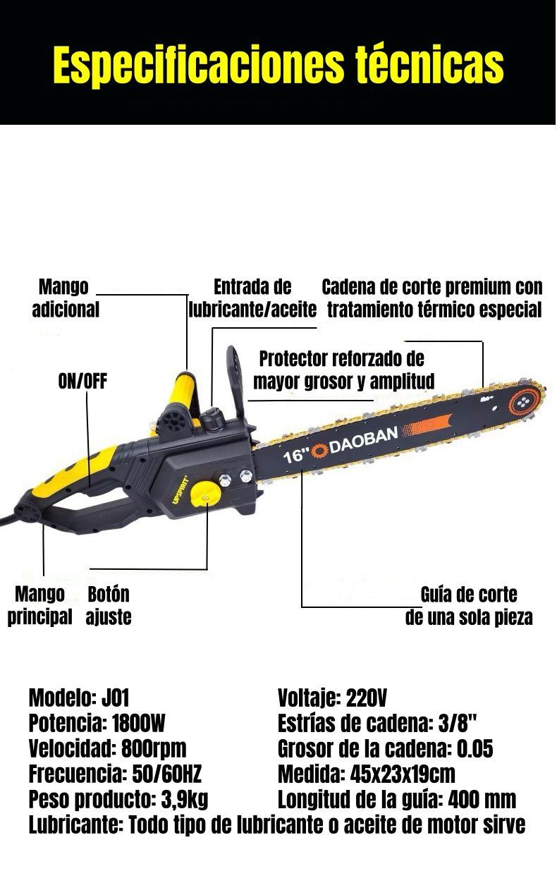 Motosierra Eléctrica 16" 1800W 800RPM J01-7