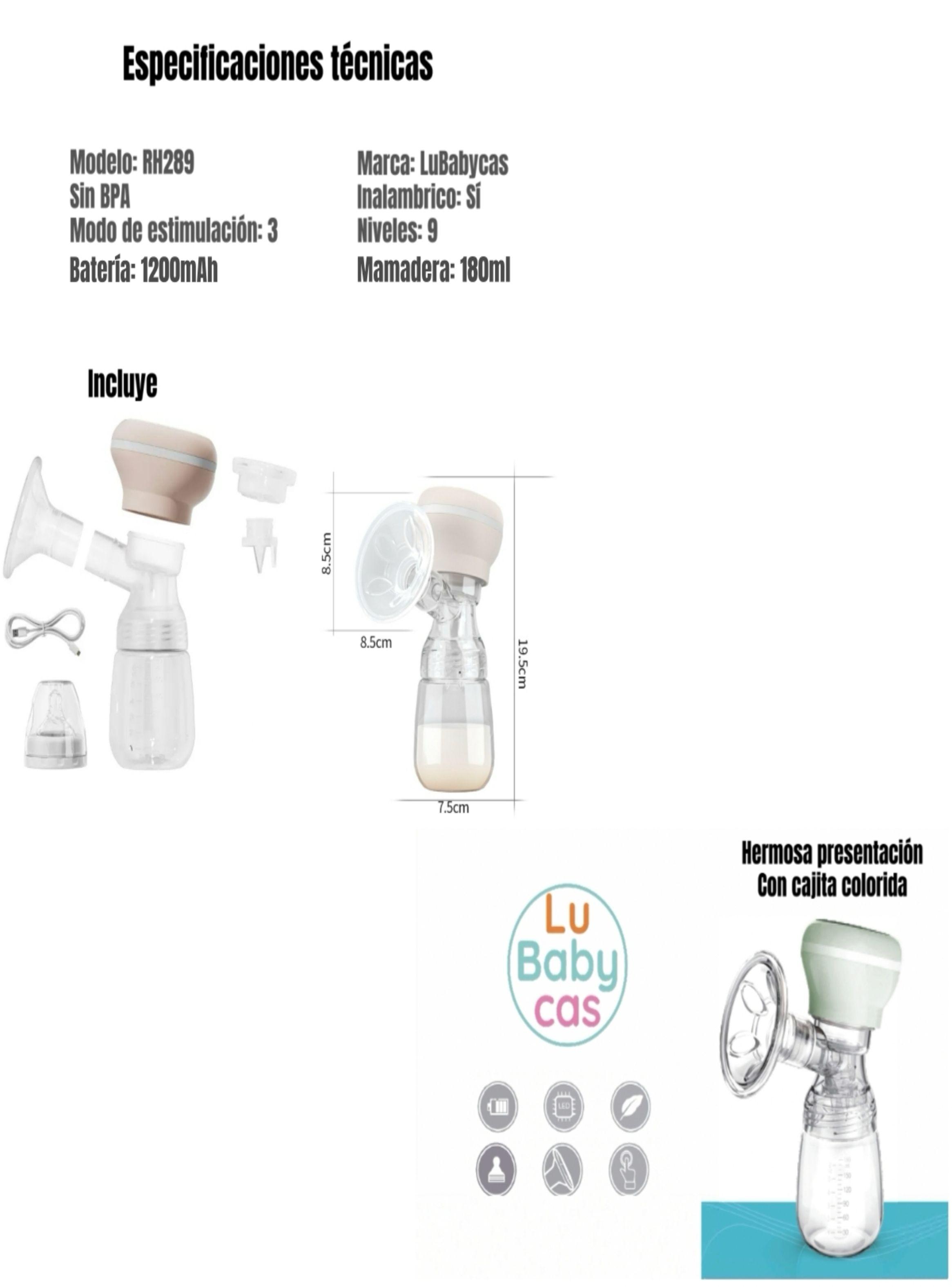 Extractor De Leche Eléctrico 10 Bolsas RH289 Verde LuBabycas-8