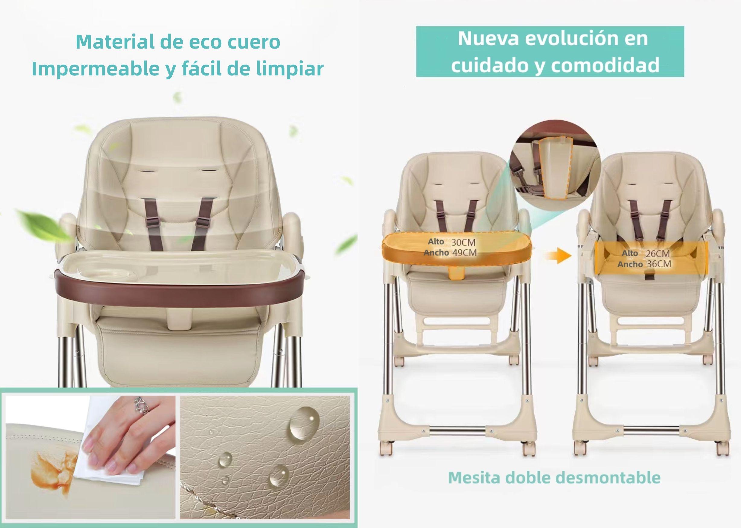 Silla De Comer Multiposiciones Plegable Verde Lubabycas-5