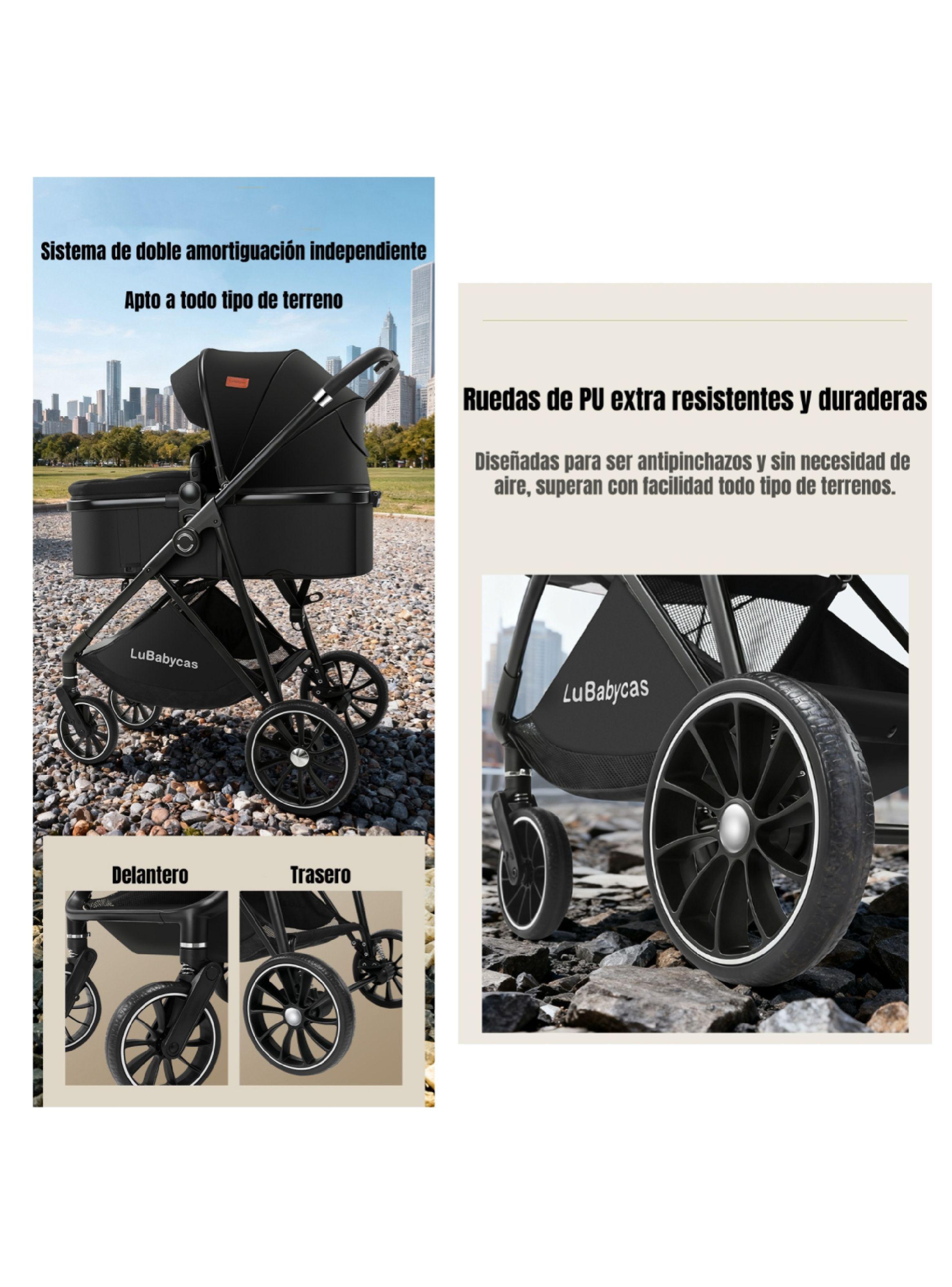 Coche Travel System Toldo 360°Gese Baby Rosado LuBabycas-5