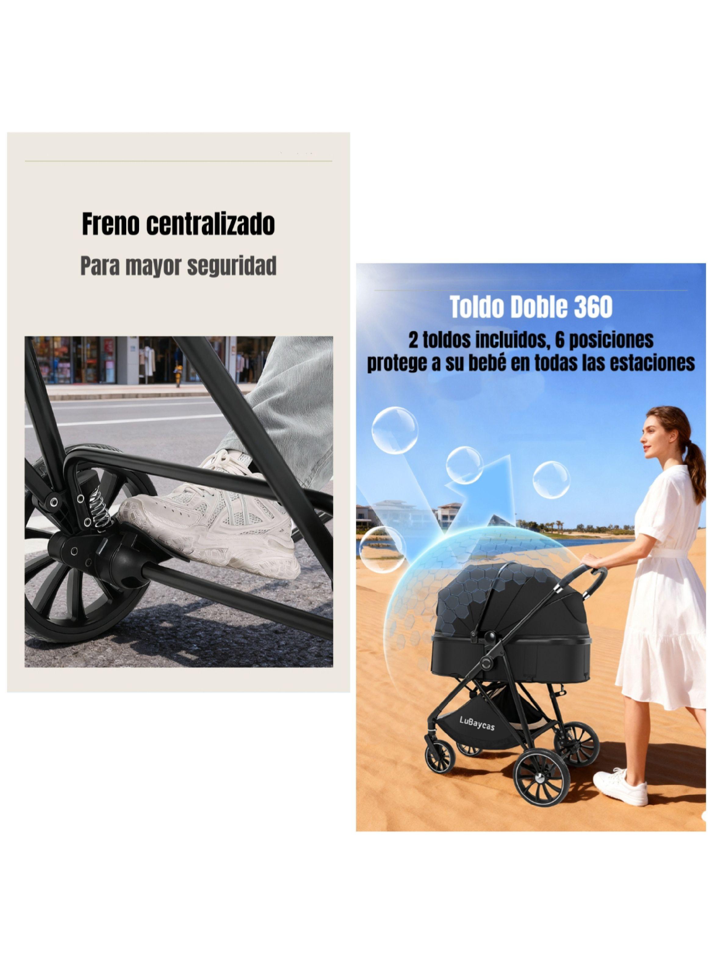 Coche Travel System Toldo 360°Gese Baby Rosado LuBabycas-6