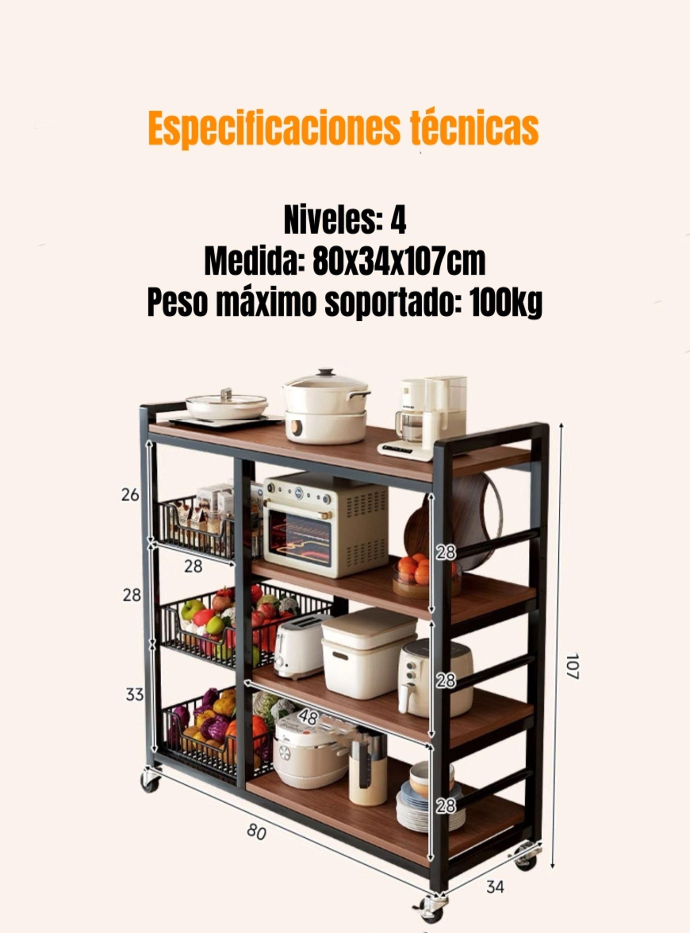 Estantes Organizador Repisa Cocina 4 Niveles 80cm-7