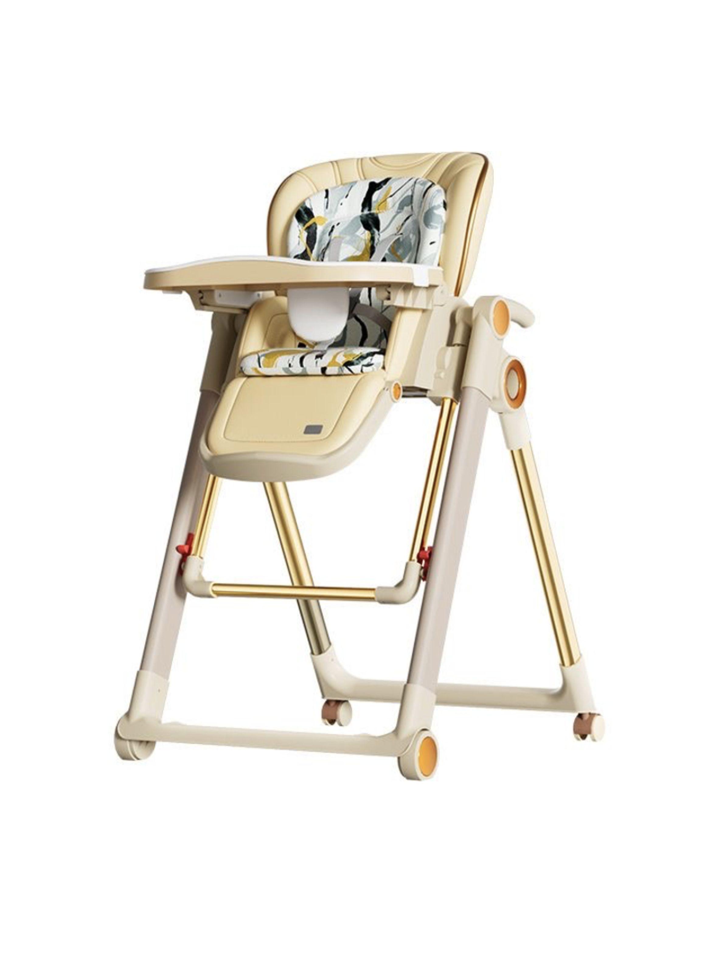 Silla De Comer Columpio 2 En 1 Con Protector Crema LuBabycas-0
