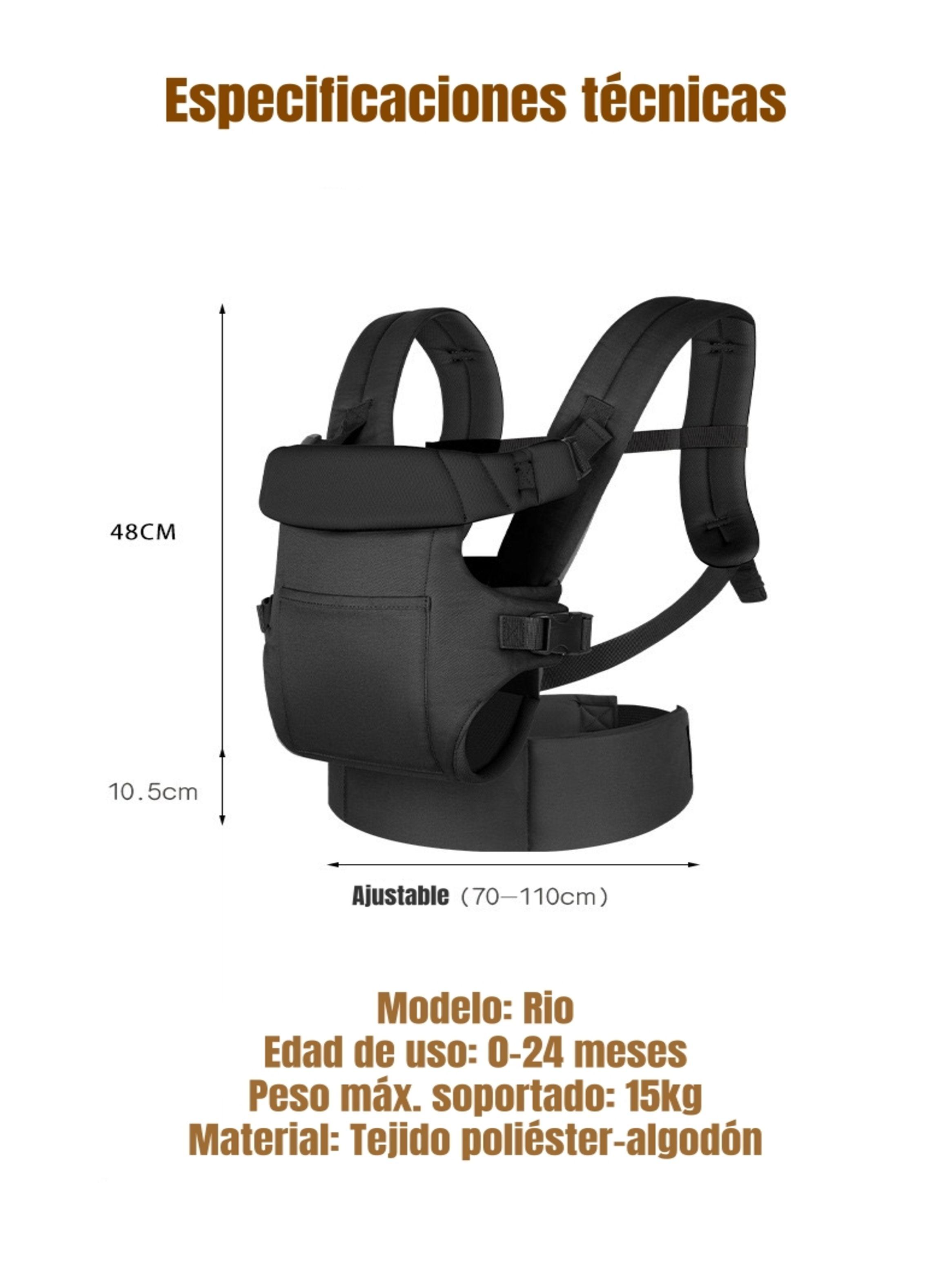 Portabebé Ergonómico Multifuncional Negro Rio By Lubabycas-8