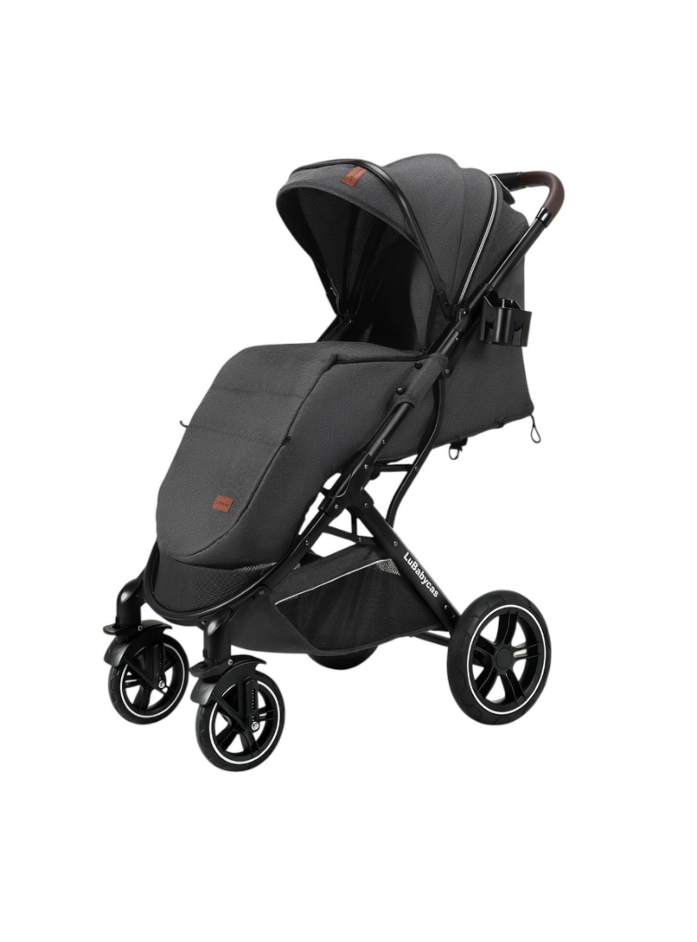 Coche de Paseo Bebé Con Cubre Pies Hera Negro LuBabycas-0