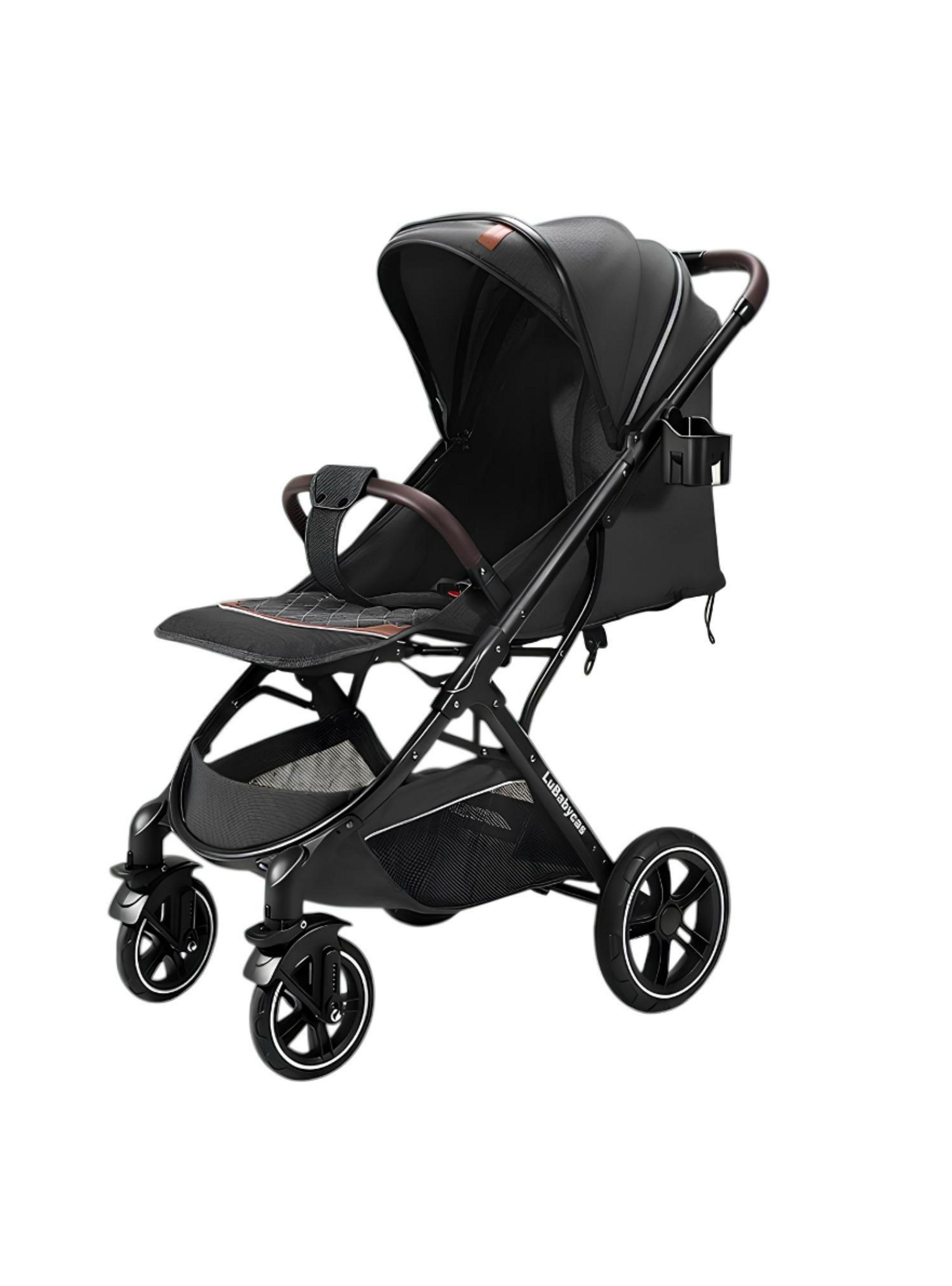 Coche de Paseo Bebé Con Cubre Pies Hera Negro LuBabycas-1