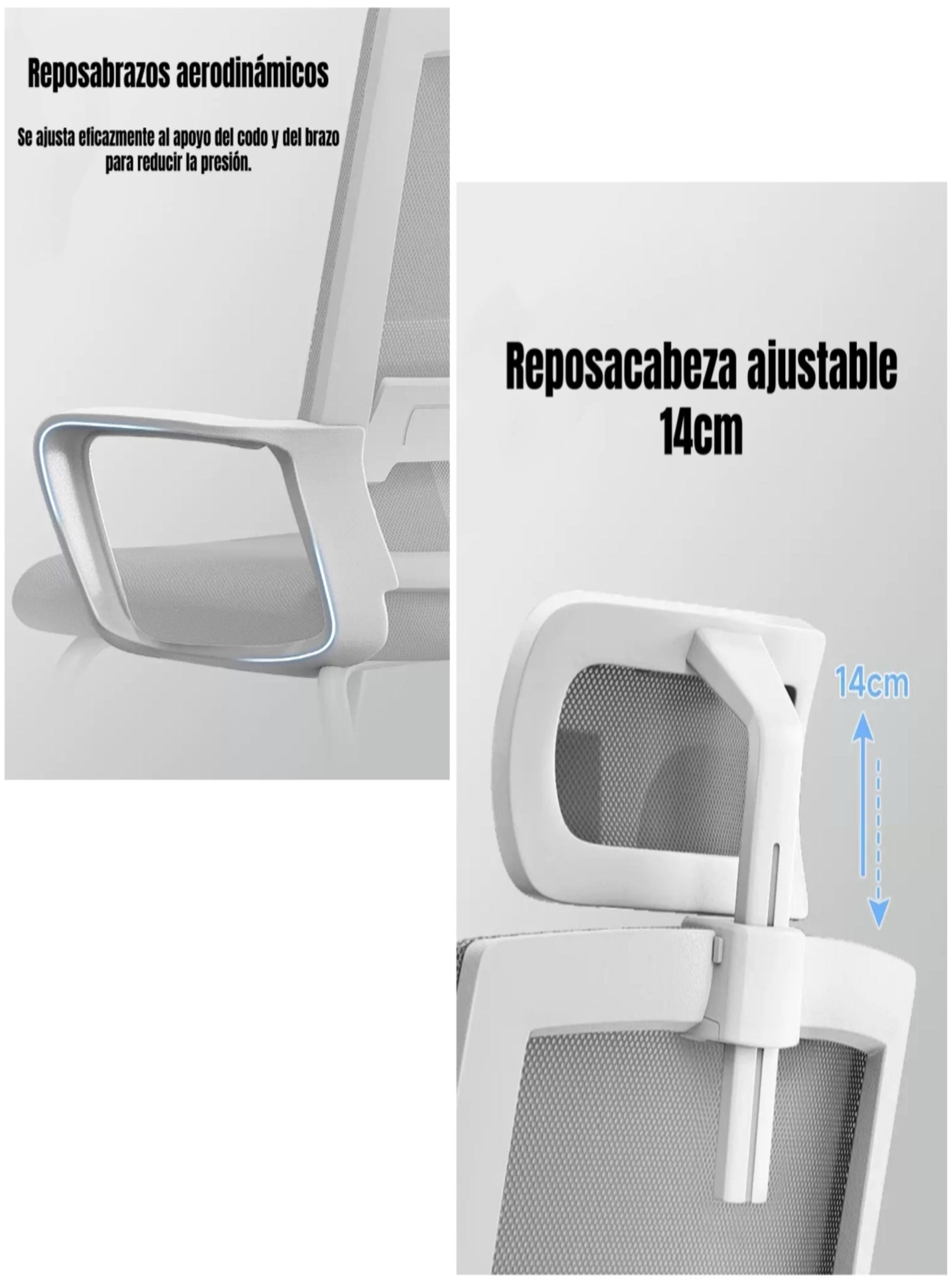 Silla De Escritorio Oficina Con Reposacabezas Polar Negra-3