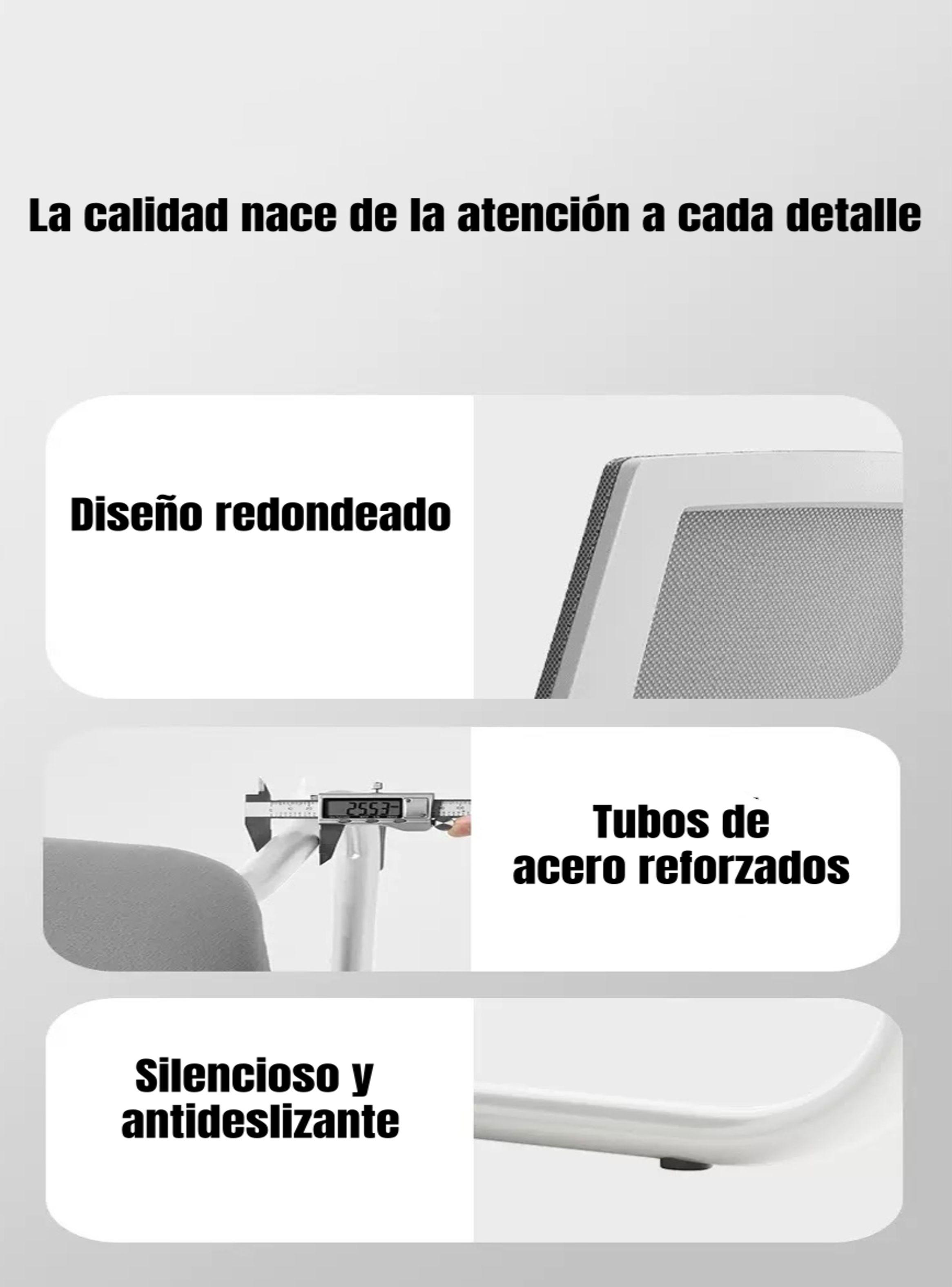 Silla De Escritorio Oficina Con Reposacabezas Polar Negra-7