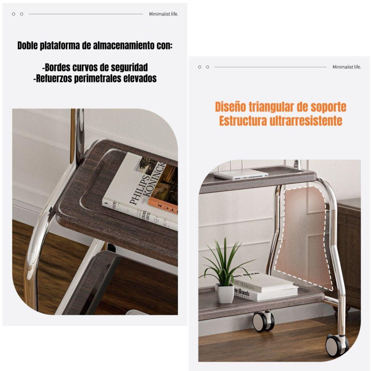Soporte TV Rack Pedestal 40”-75” Ruedas Doble Almacenamiento-6
