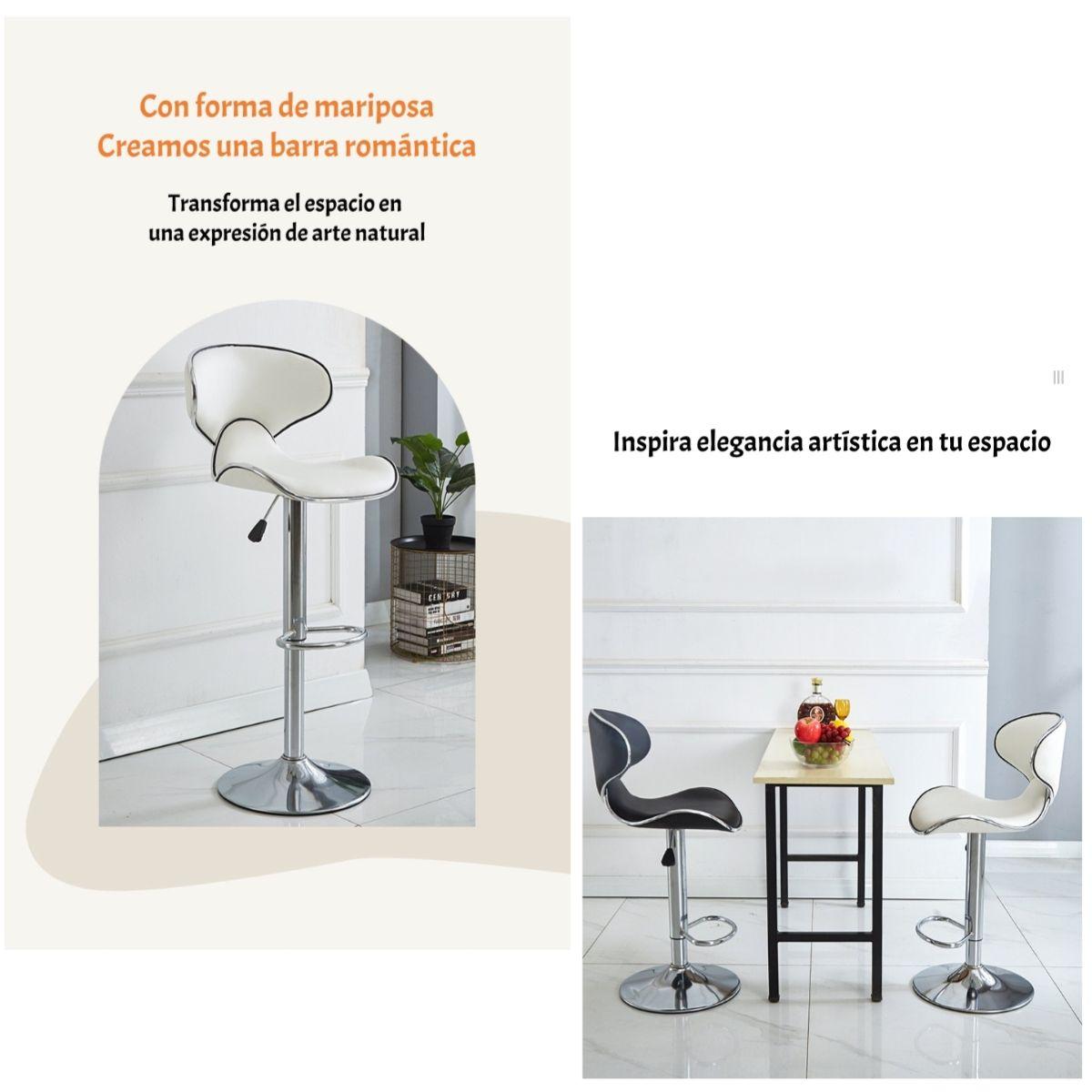 Pack 2 Sillas Piso Bar Premium Negras Altura Regulable YC229-2