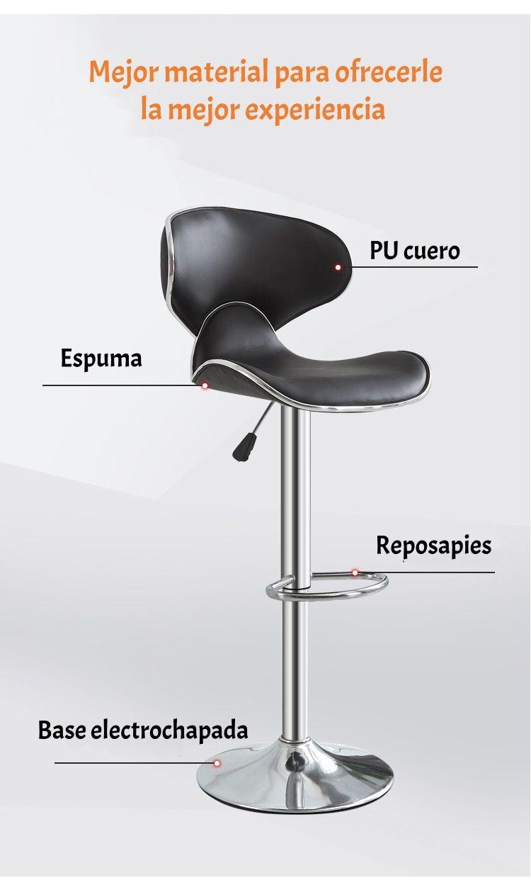 Pack 2 Sillas Piso Bar Premium Negras Altura Regulable YC229-5