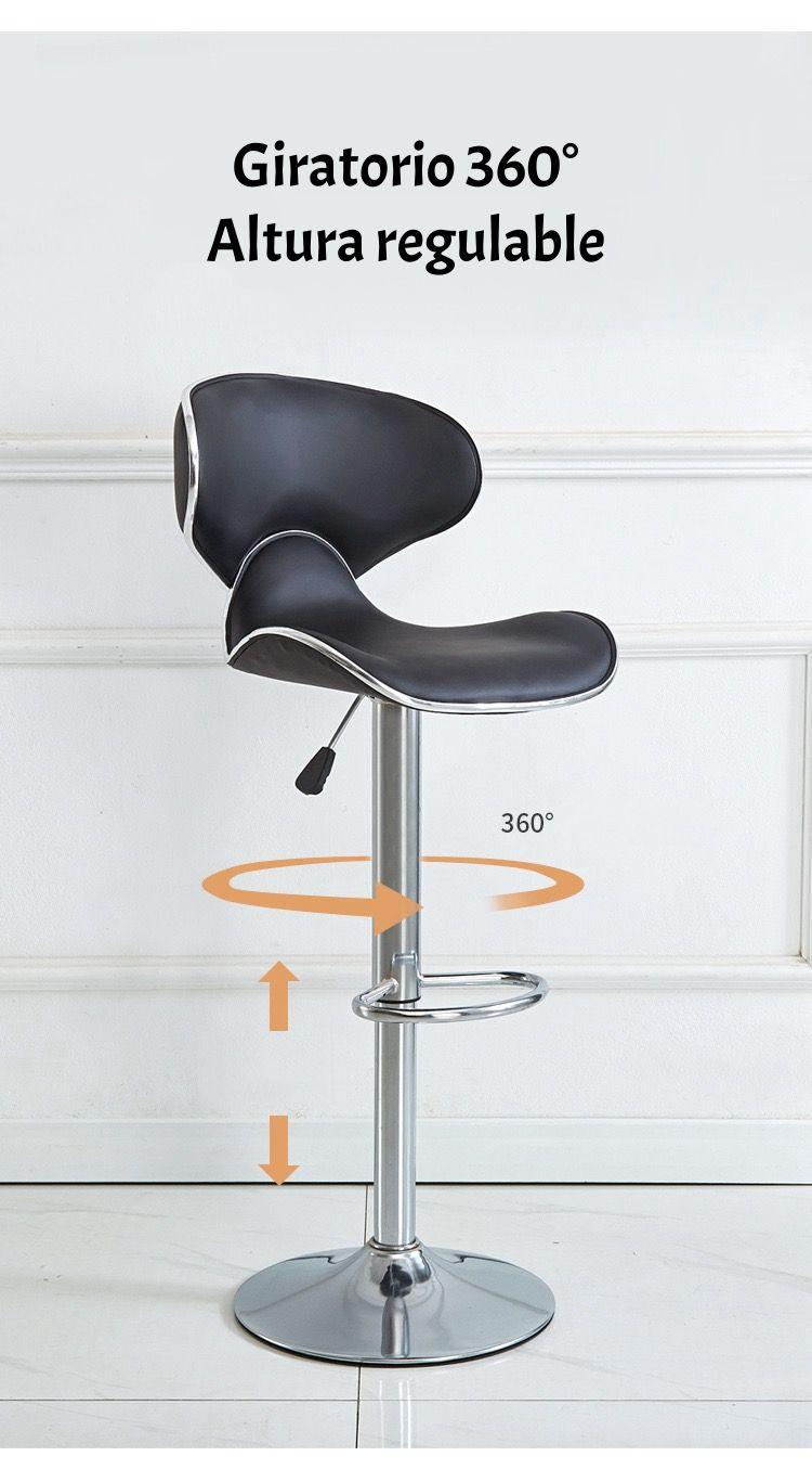 Pack 2 Sillas Piso Bar Premium Negras Altura Regulable YC229-6
