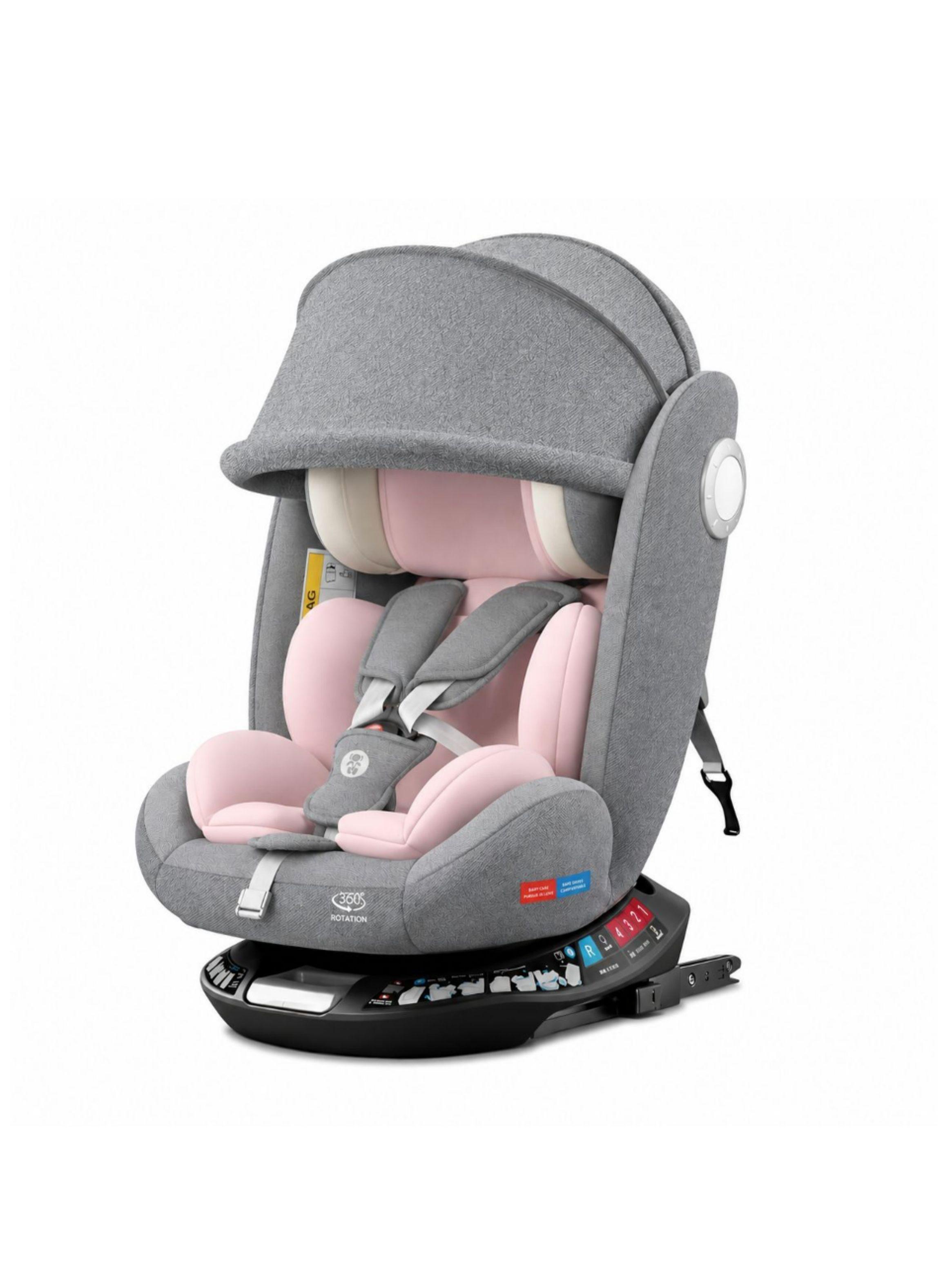 Silla de Auto Convertible 360° Isofix G406 Rosada LuBabycas-0