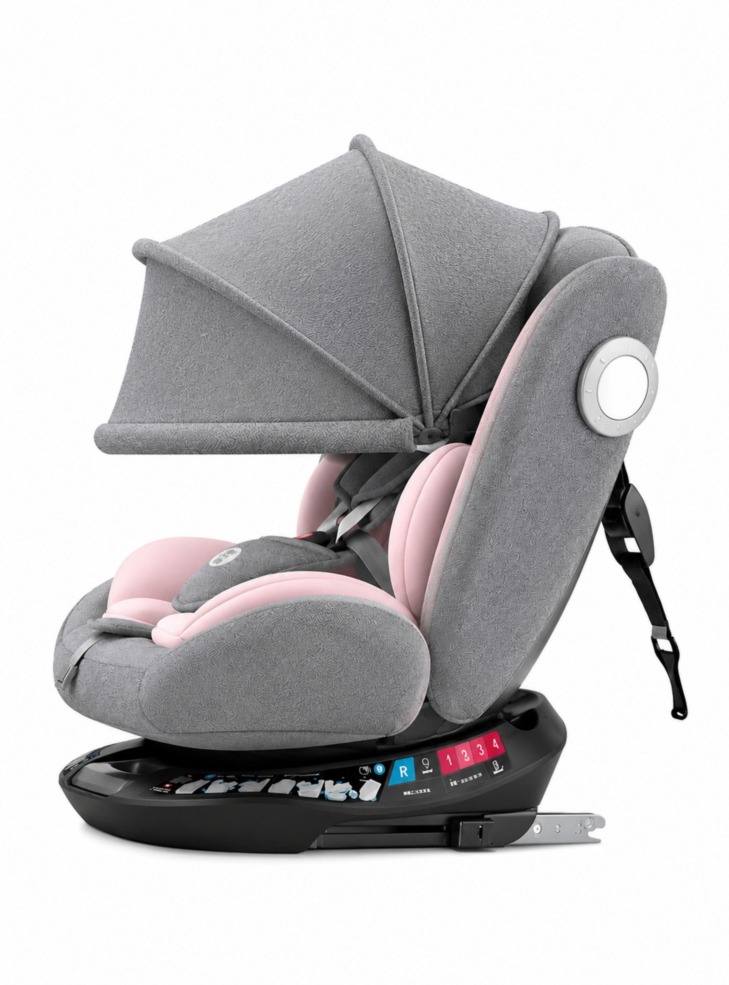 Silla de Auto Convertible 360° Isofix G406 Rosada LuBabycas-1