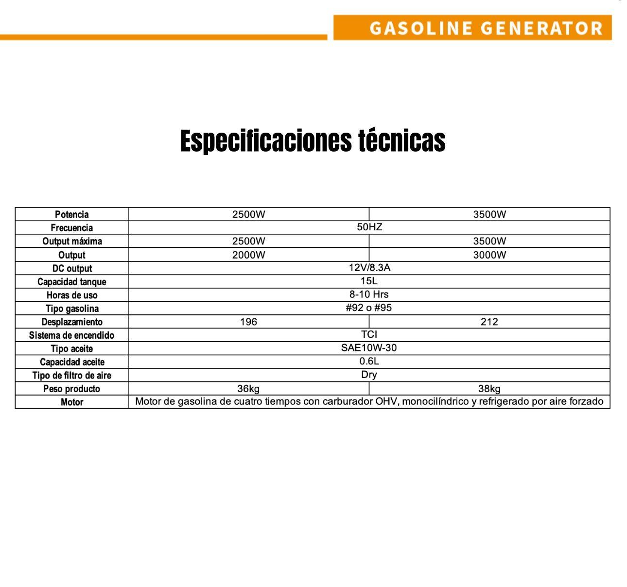 Generador Eléctrico A Gasolina OHV 2500W HD Rojo-7
