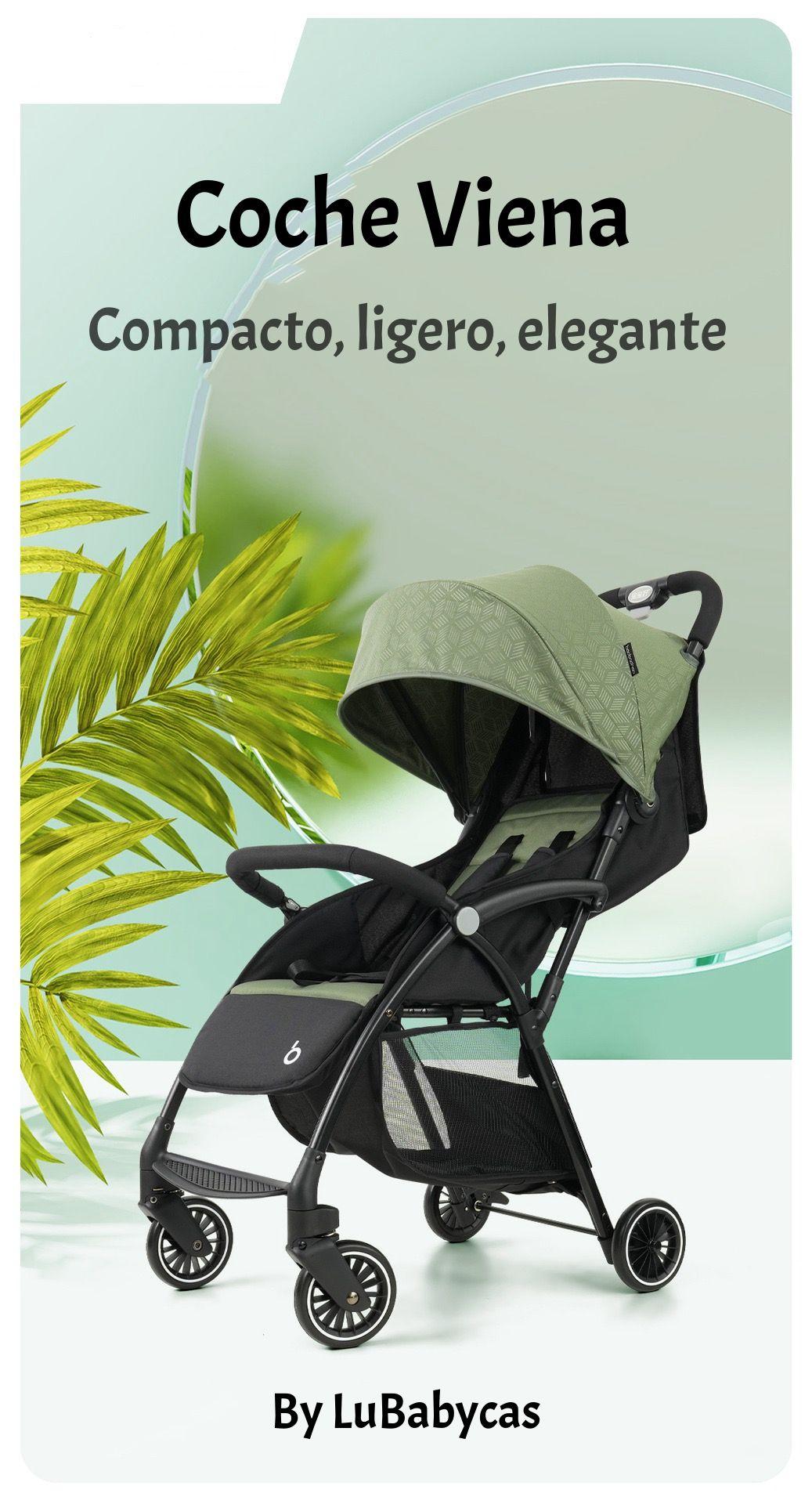 Coche De Paseo Últra Compacto Liviano Viena Verde LuBabycas-1