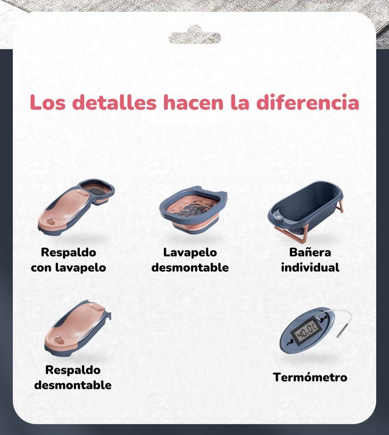 Bañera Premium Con Lavapelo Y Accesorios Lubabycas Naranja-2