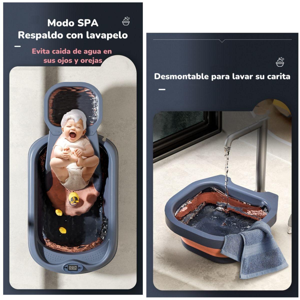 Bañera Premium Con Lavapelo Y Accesorios Lubabycas Naranja-3